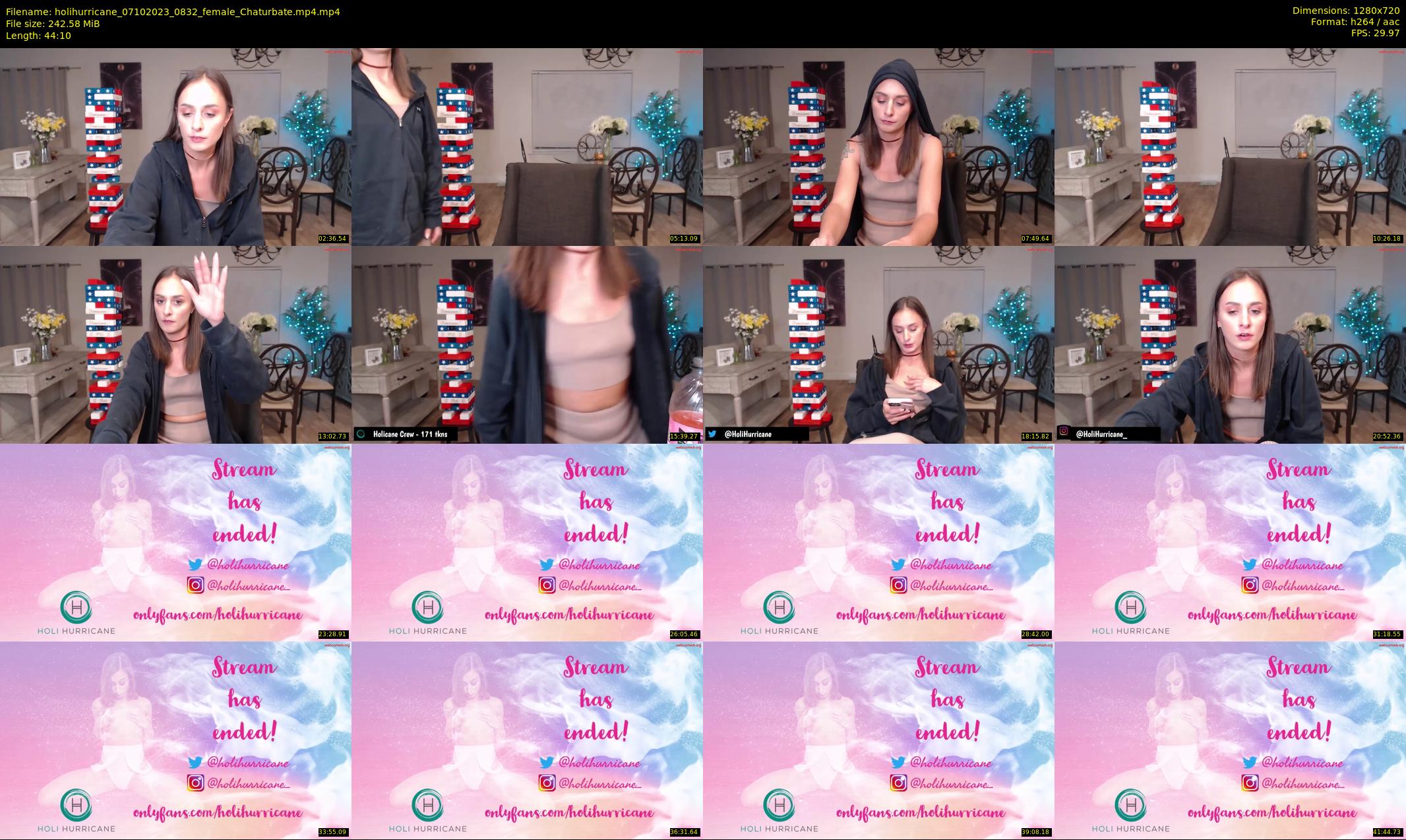 holihurricane — 45 minute Chaturbate female cam show recording, 720p, Oct 7, 2023