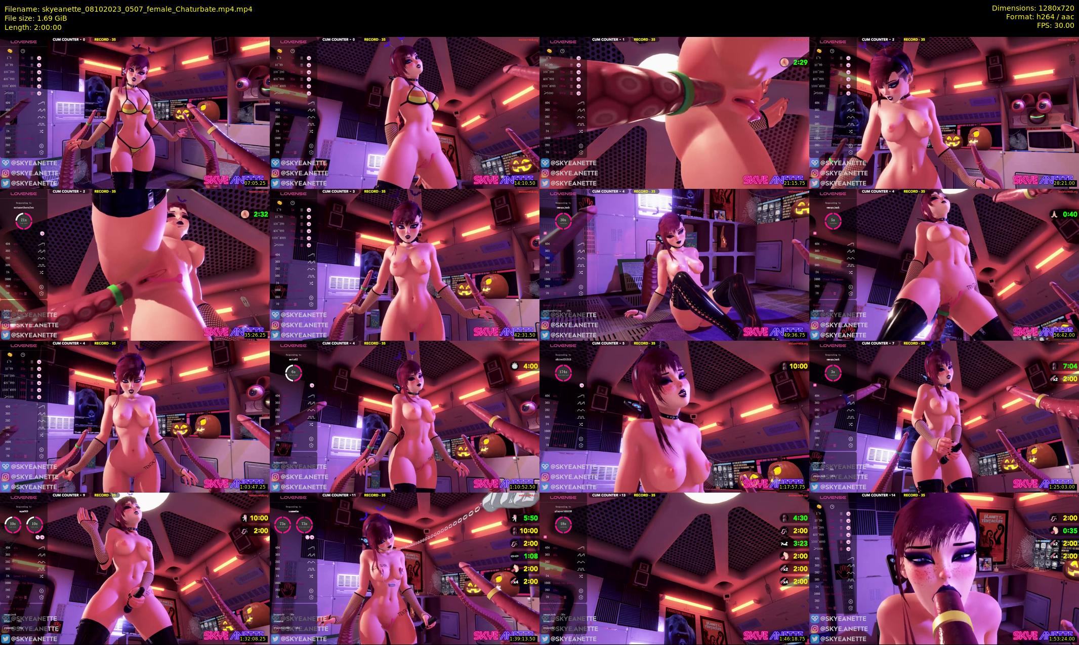 skyeanette — 120 minute Chaturbate female cam show recording, 720p, Oct 8, 2023