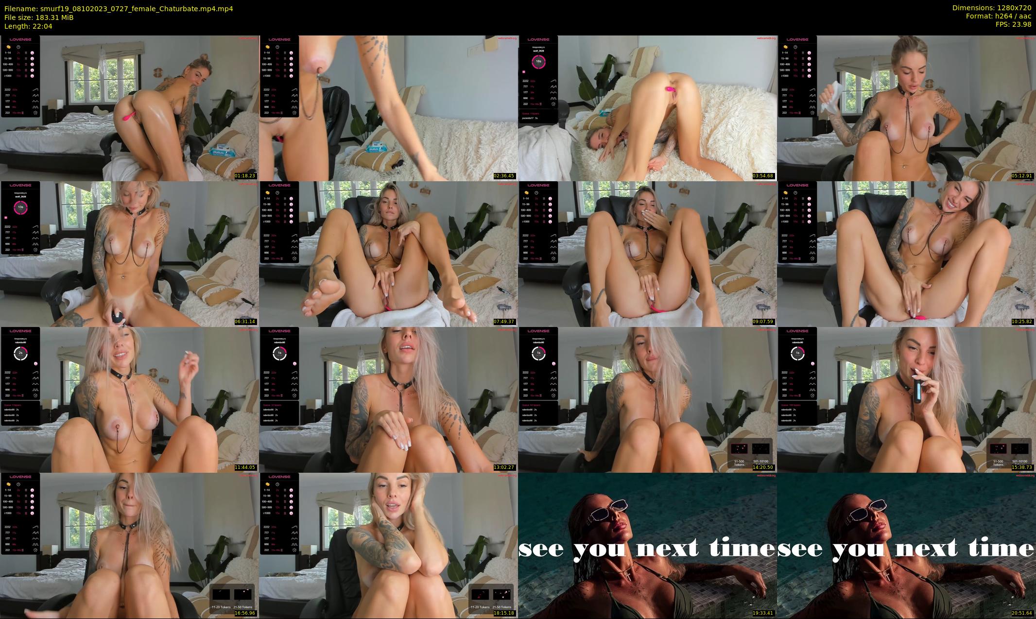 smurf19 — 23 minute Chaturbate female cam show recording, 720p, Oct 8, 2023