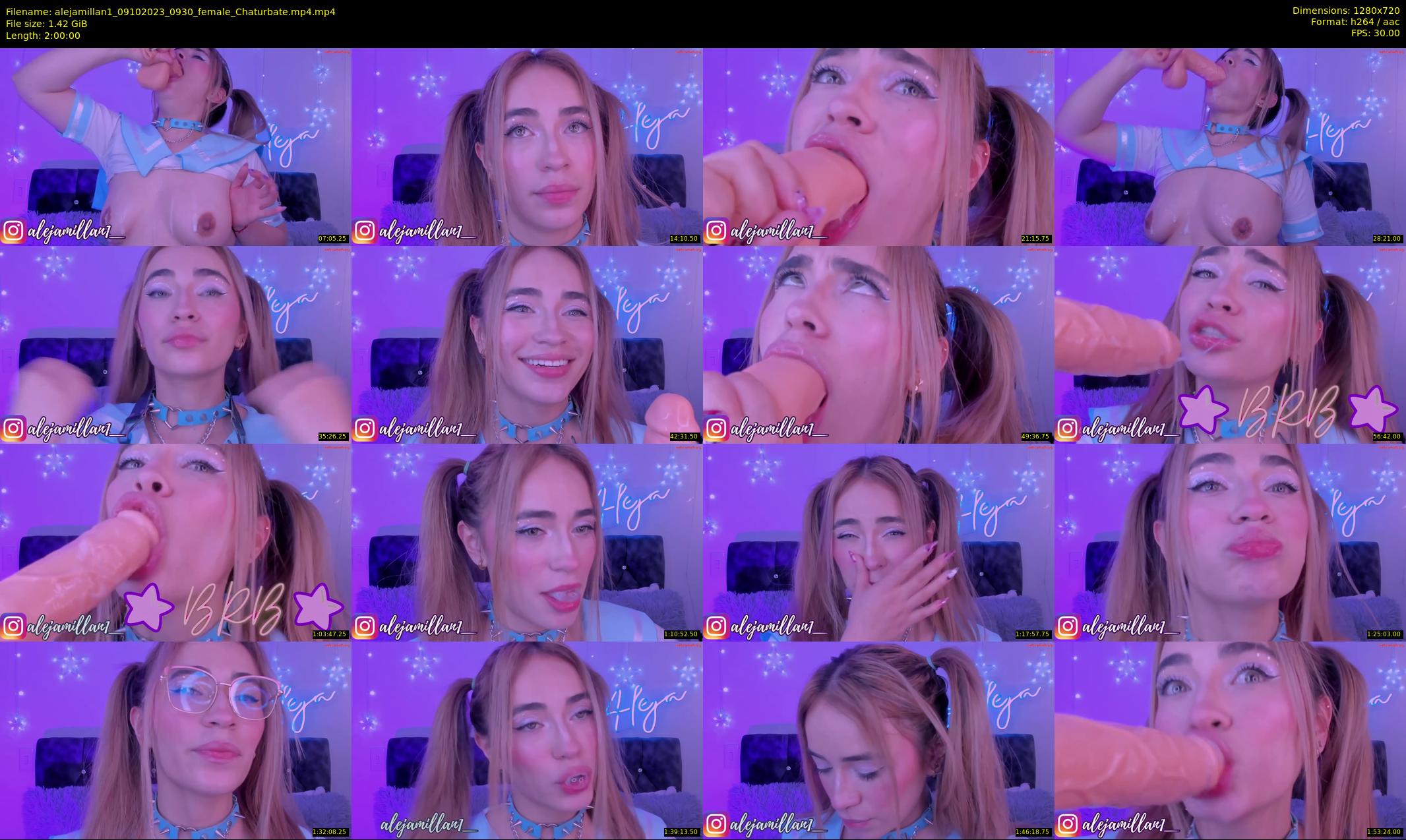alejamillan1 — 120 minute Chaturbate female cam show recording, 720p, Oct 9, 2023