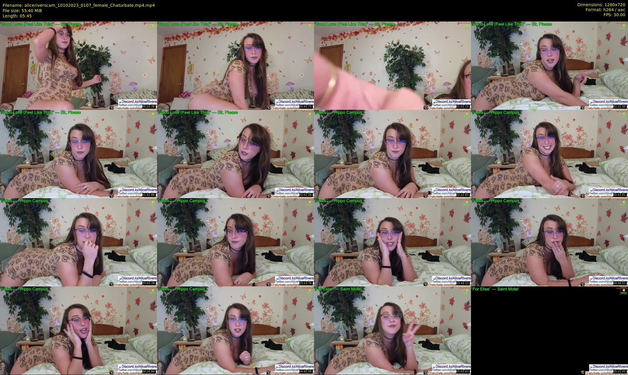 aliceriverscam — 6 minute Chaturbate female cam show recording, 720p, Oct 10, 2023