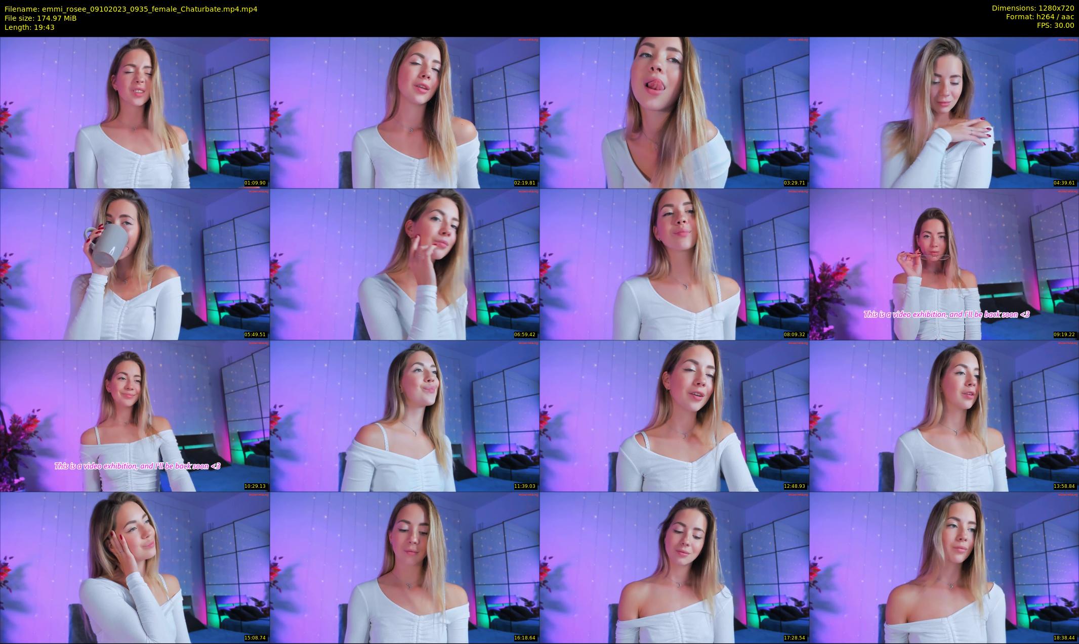 emmi_rosee — 20 minute Chaturbate female cam show recording, 720p, Oct 9, 2023