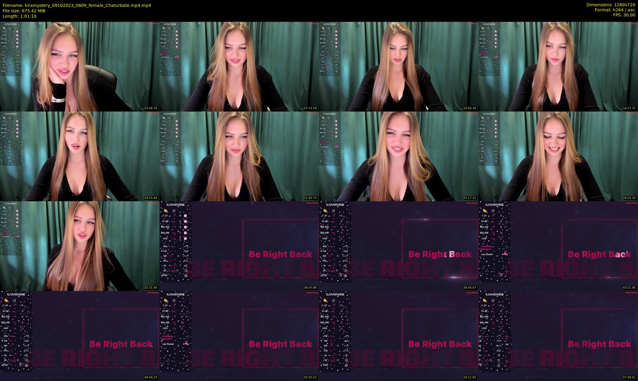kiramystery — 62 minute Chaturbate female cam show recording, 720p, Oct 9, 2023