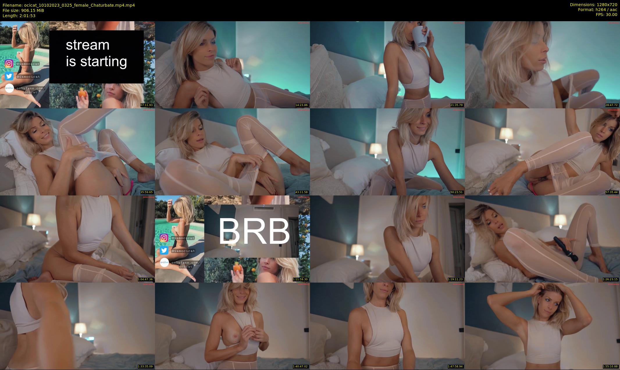ocicat — 122 minute Chaturbate female cam show recording, 720p, Oct 10, 2023