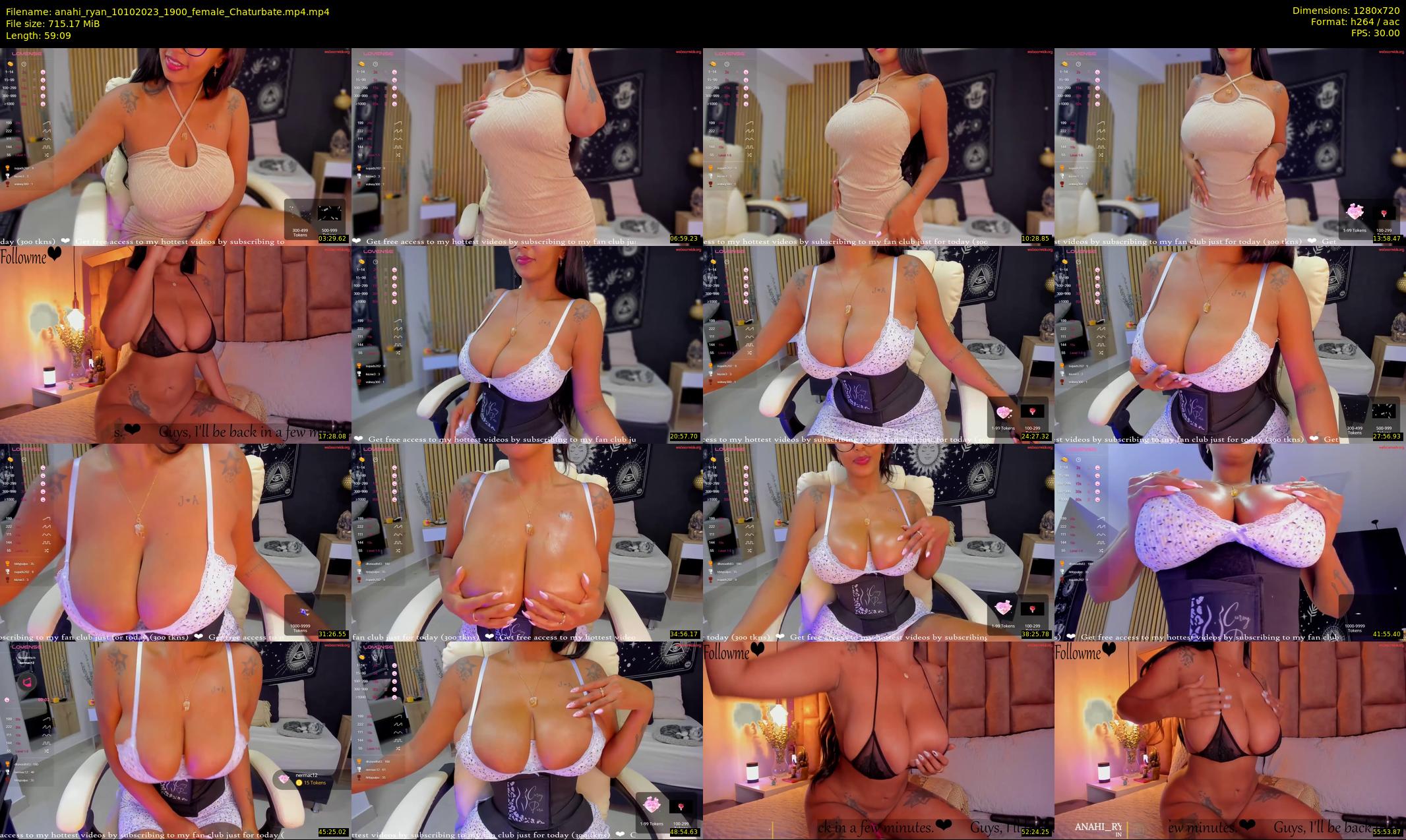anahi_ryan — 60 minute Chaturbate female cam show recording, 720p, Oct 10, 2023