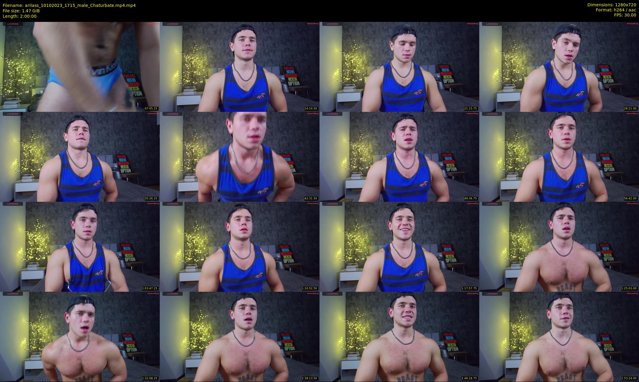 arilass — 120 minute Chaturbate male cam show recording, 720p, Oct 10, 2023