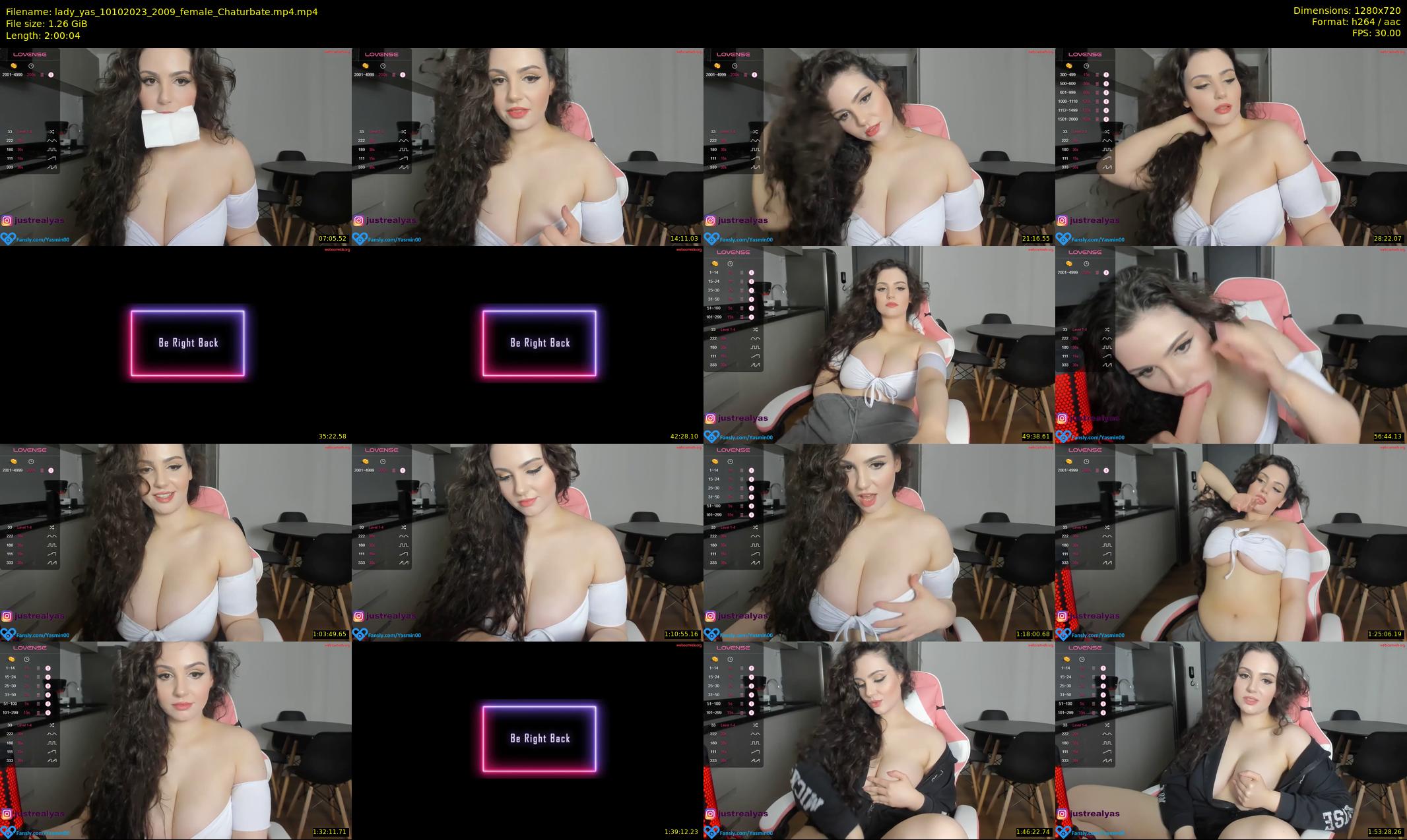 lady_yas — 121 minute Chaturbate female cam show recording, 720p, Oct 10, 2023