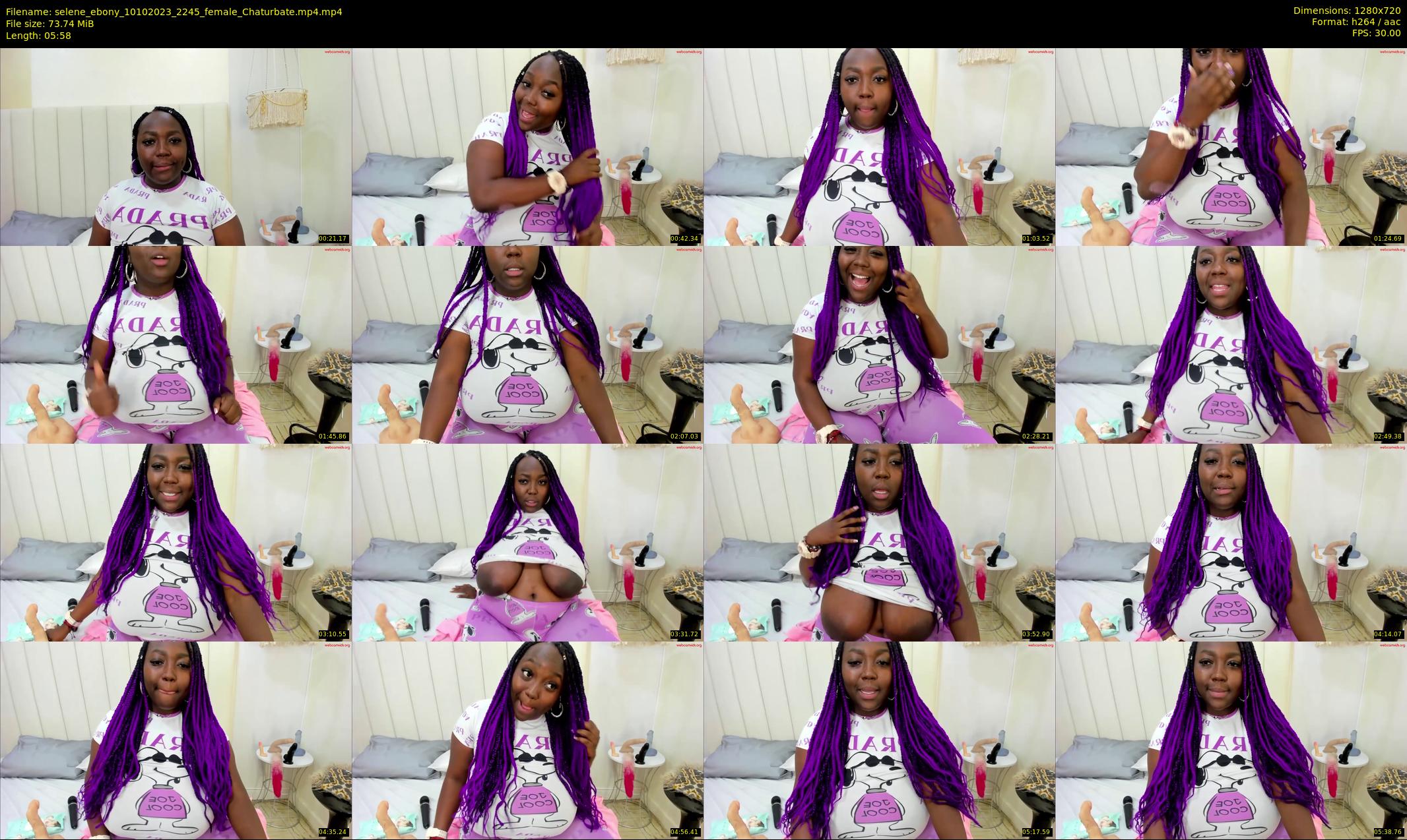 selene_ebony — 6 minute Chaturbate female cam show recording, 720p, Oct 10, 2023