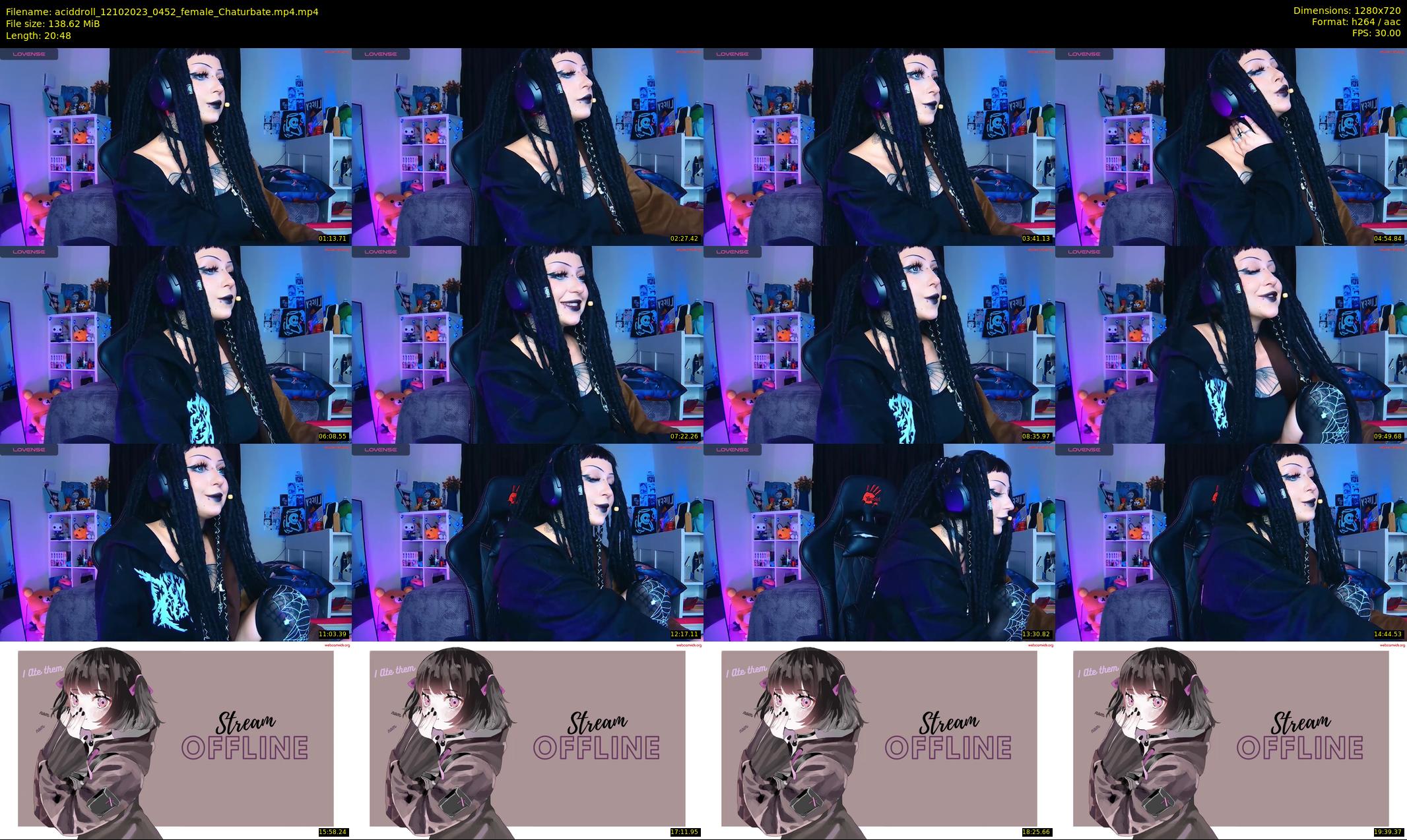 aciddroll — 21 minute Chaturbate female cam show recording, 720p, Oct 12, 2023