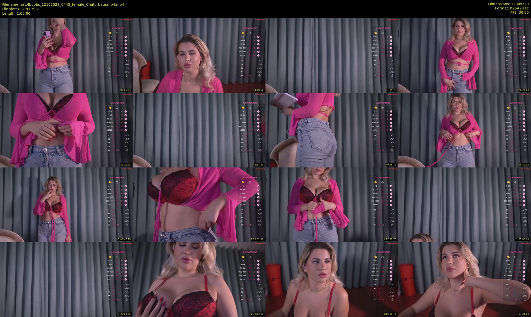 artofboobs — 120 minute Chaturbate female cam show recording, 720p, Oct 12, 2023