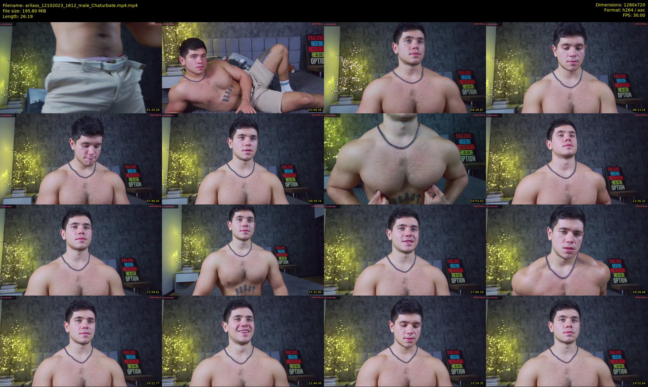 arilass — 27 minute Chaturbate male cam show recording, 720p, Oct 12, 2023