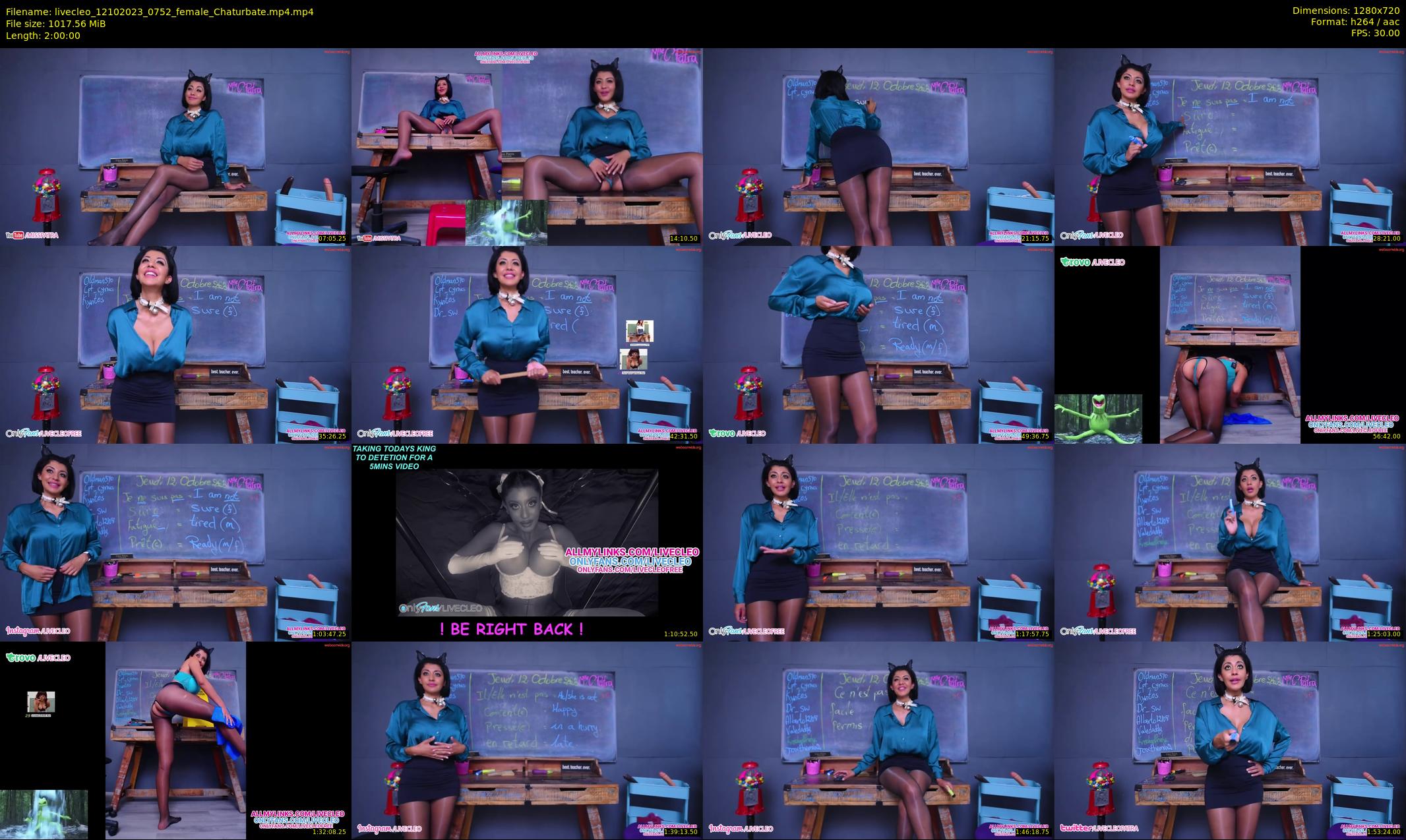 livecleo — 120 minute Chaturbate female cam show recording, 720p, Oct 12, 2023