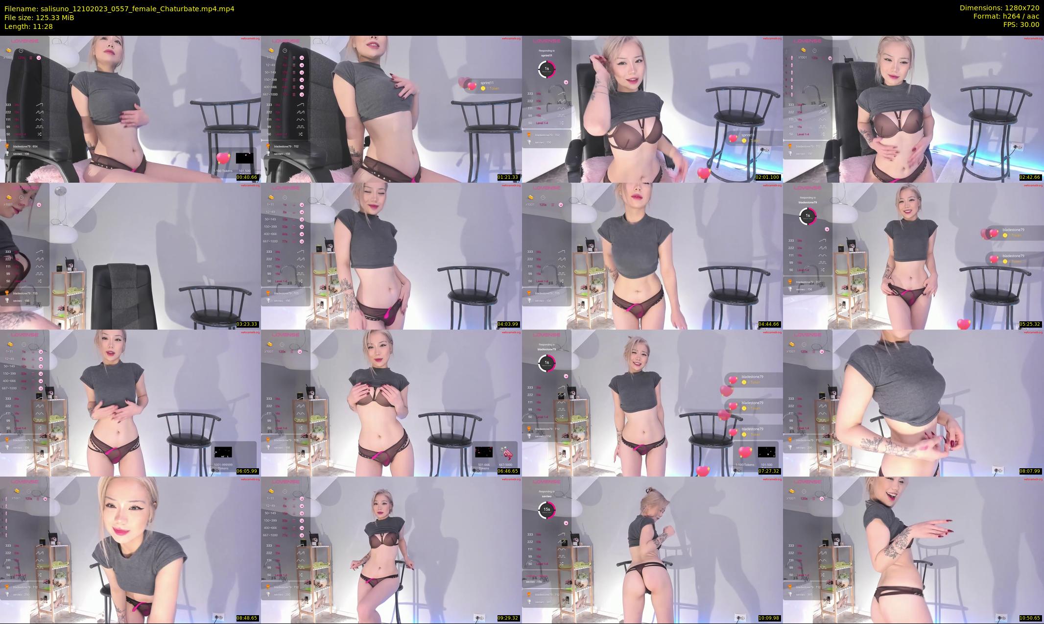 salisuno — 12 minute Chaturbate female cam show recording, 720p, Oct 12, 2023