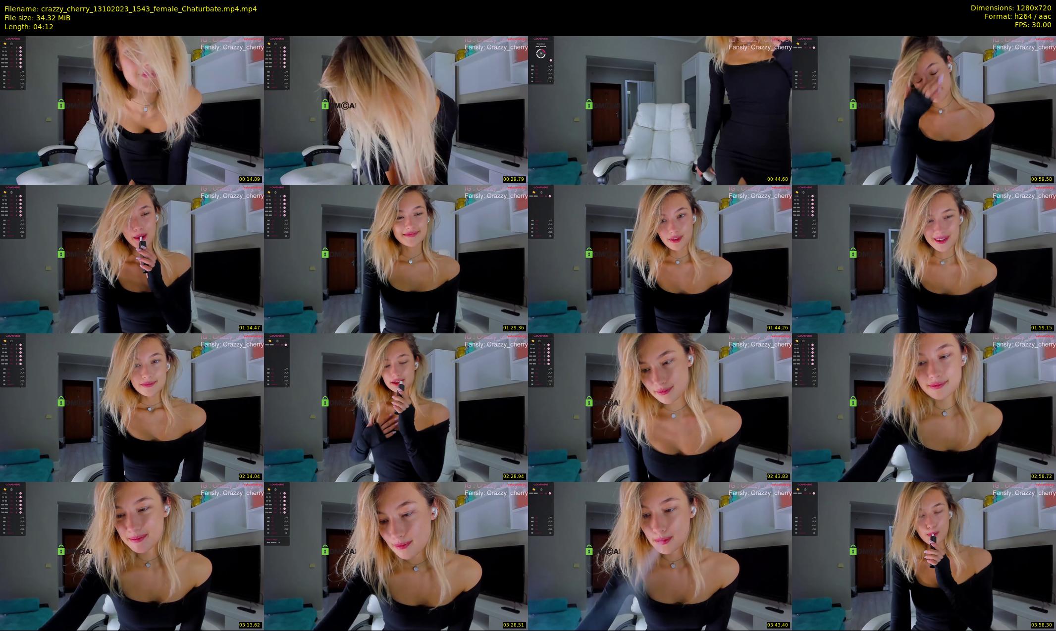 crazzy_cherry — 5 minute Chaturbate female cam show recording, 720p, Oct 13, 2023