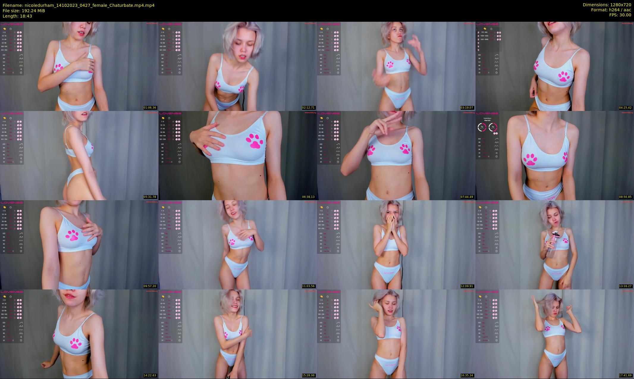 nicoledurham — 19 minute Chaturbate female cam show recording, 720p, Oct 14, 2023