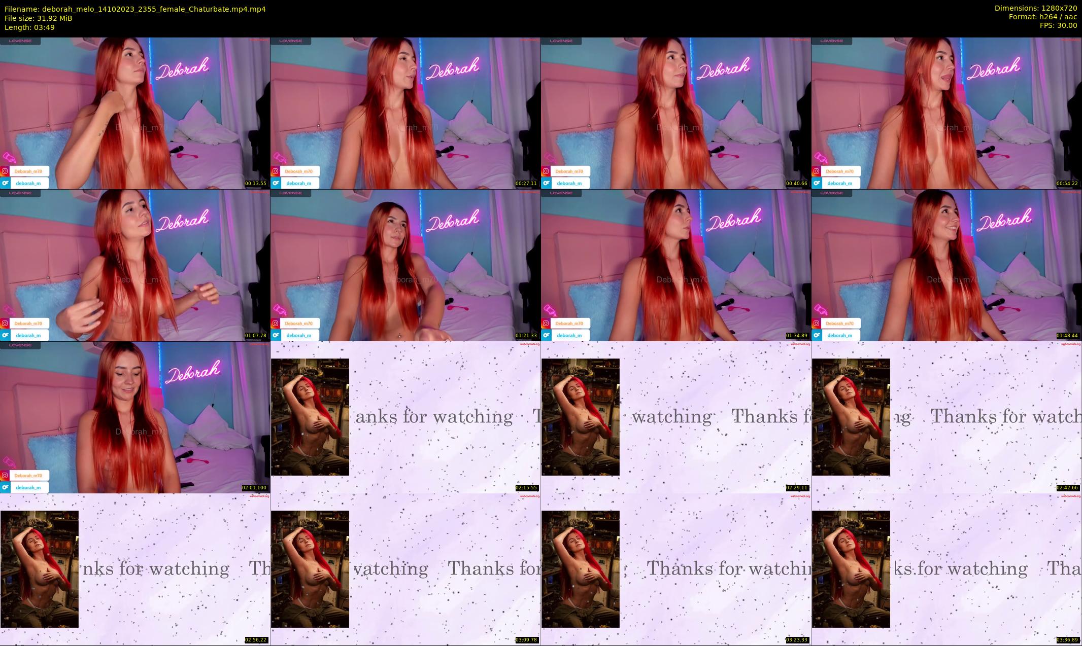 deborah_melo — 4 minute Chaturbate female cam show recording, 720p, Oct 14, 2023