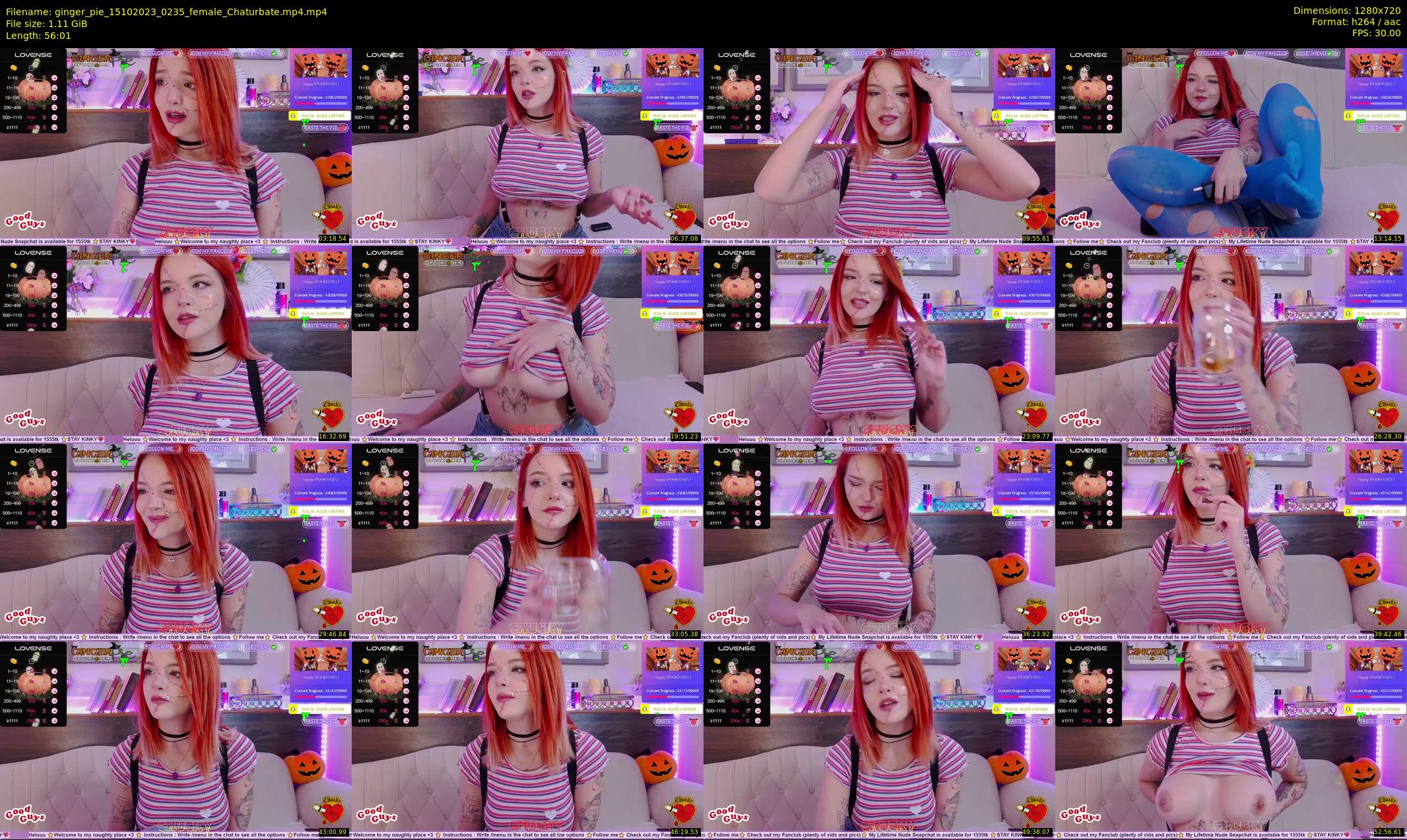 ginger_pie — 57 minute Chaturbate female cam show recording, 720p, Oct 15, 2023