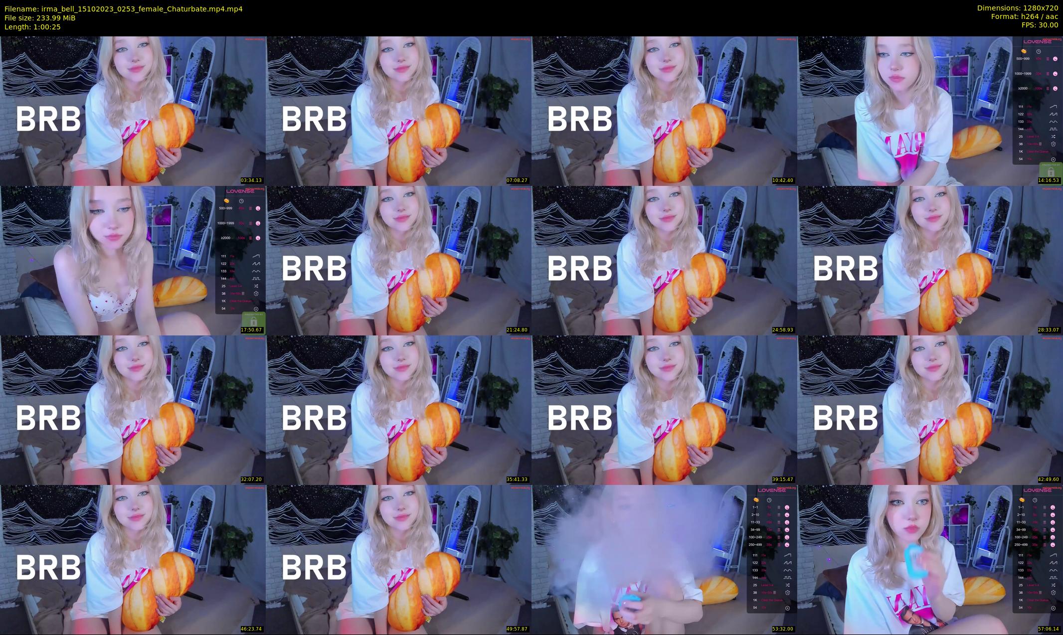 irma_bell — 61 minute Chaturbate female cam show recording, 720p, Oct 15, 2023