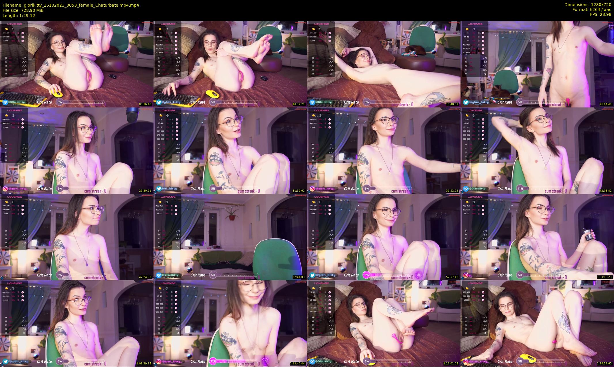glorikitty — 90 minute Chaturbate female cam show recording, 720p, Oct 16, 2023