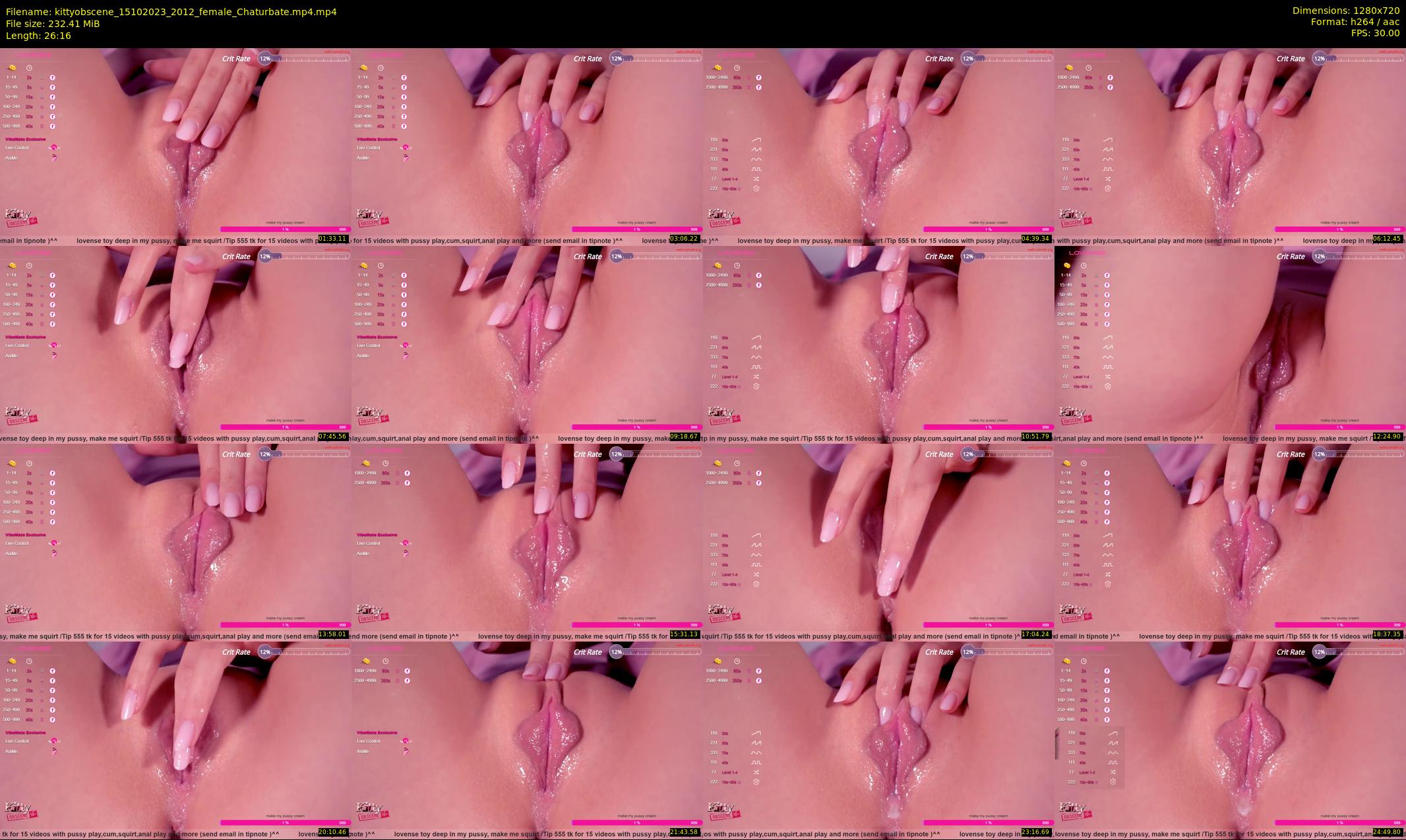 kittyobscene — 27 minute Chaturbate female cam show recording, 720p, Oct 15, 2023