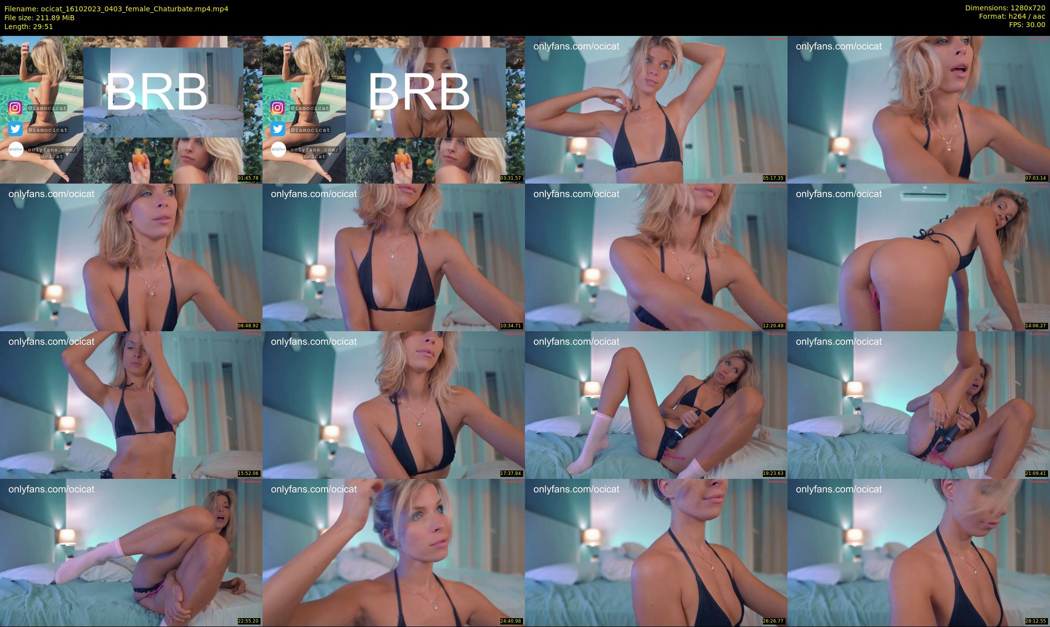 ocicat — 30 minute Chaturbate female cam show recording, 720p, Oct 16, 2023
