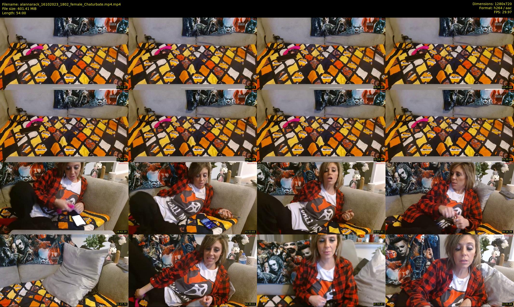 alannarack — 54 minute Chaturbate female cam show recording, 720p, Oct 16, 2023