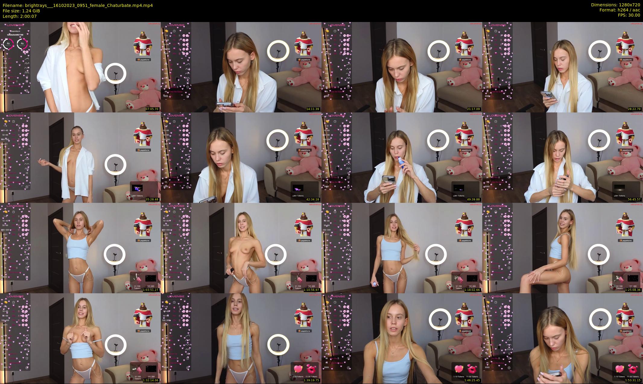 brightrays__ — 121 minute Chaturbate female cam show recording, 720p, Oct 16, 2023
