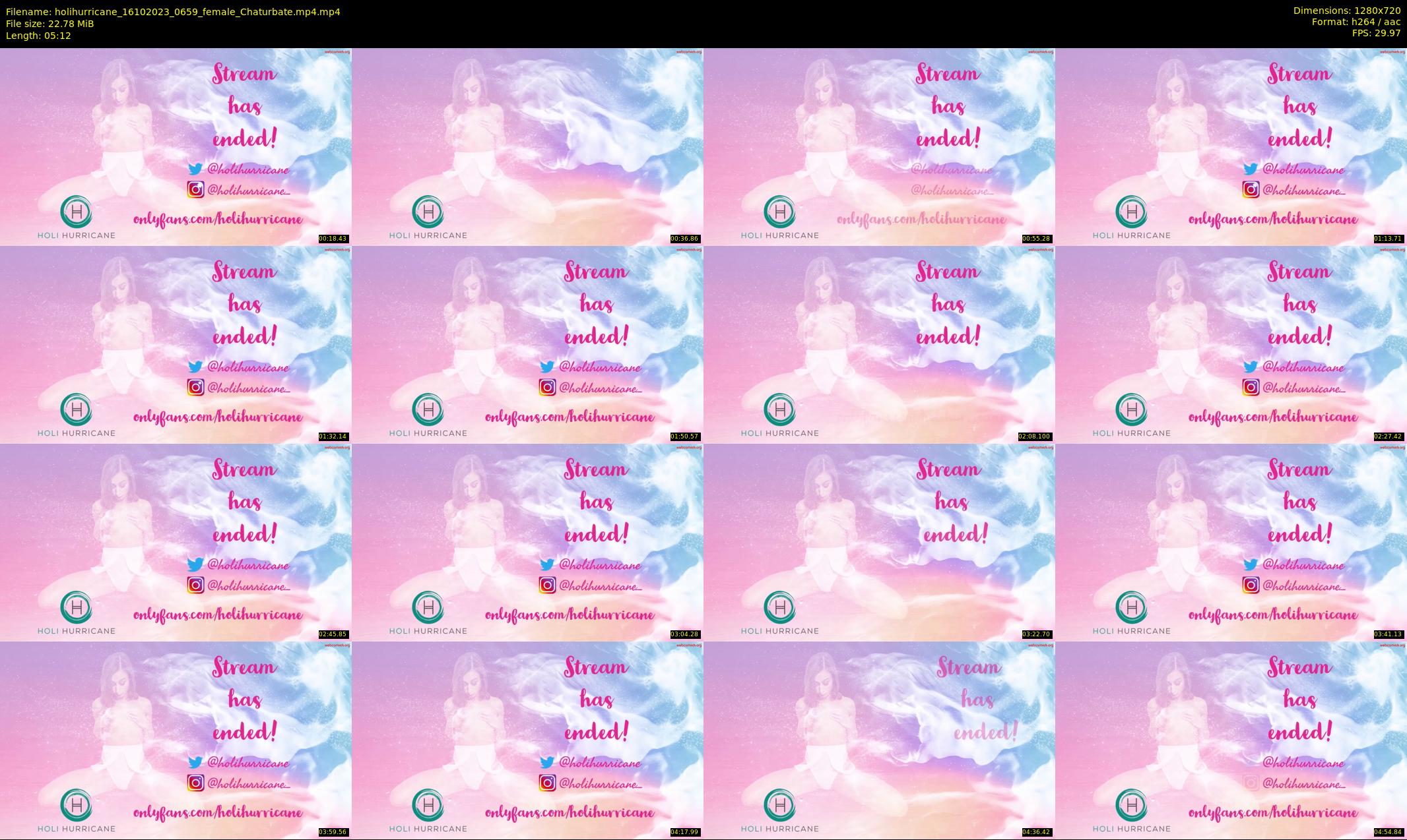 holihurricane — 6 minute Chaturbate female cam show recording, 720p, Oct 16, 2023
