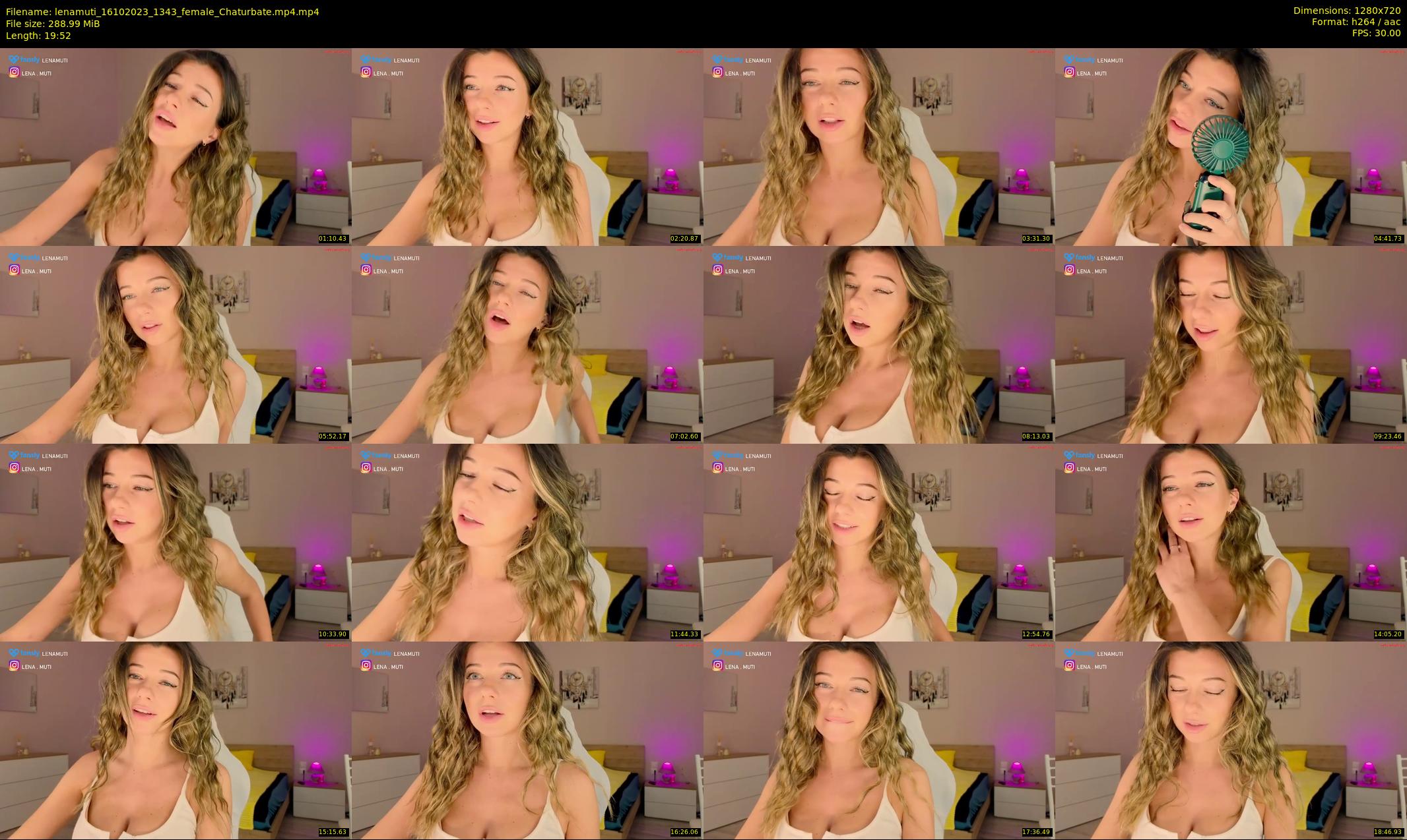 lenamuti — 20 minute Chaturbate female cam show recording, 720p, Oct 16, 2023