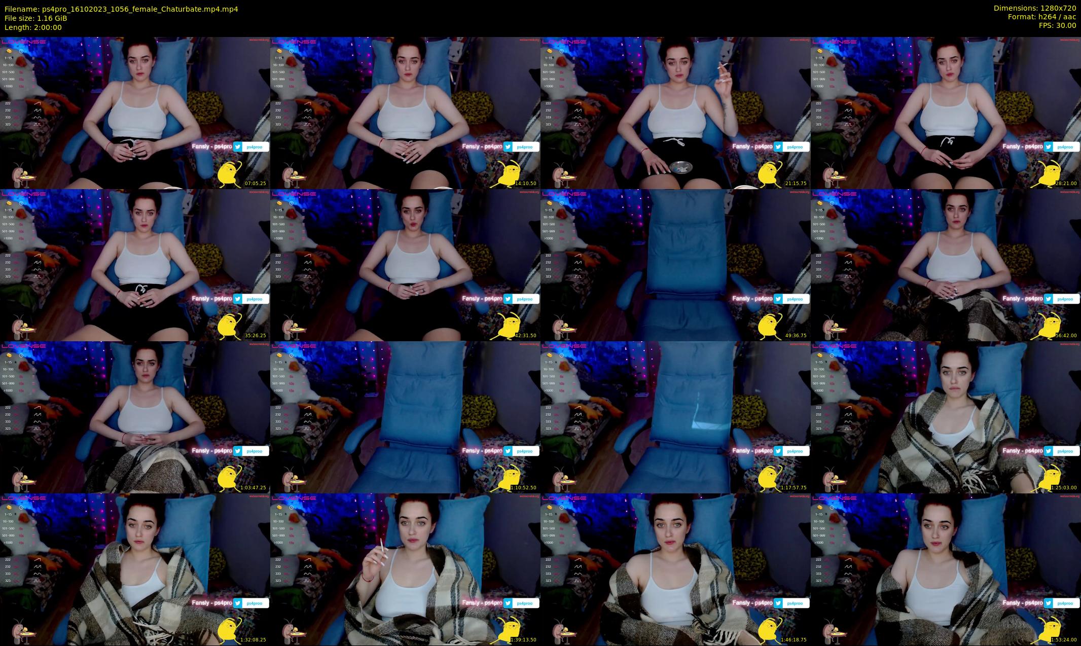ps4pro — 120 minute Chaturbate female cam show recording, 720p, Oct 16, 2023