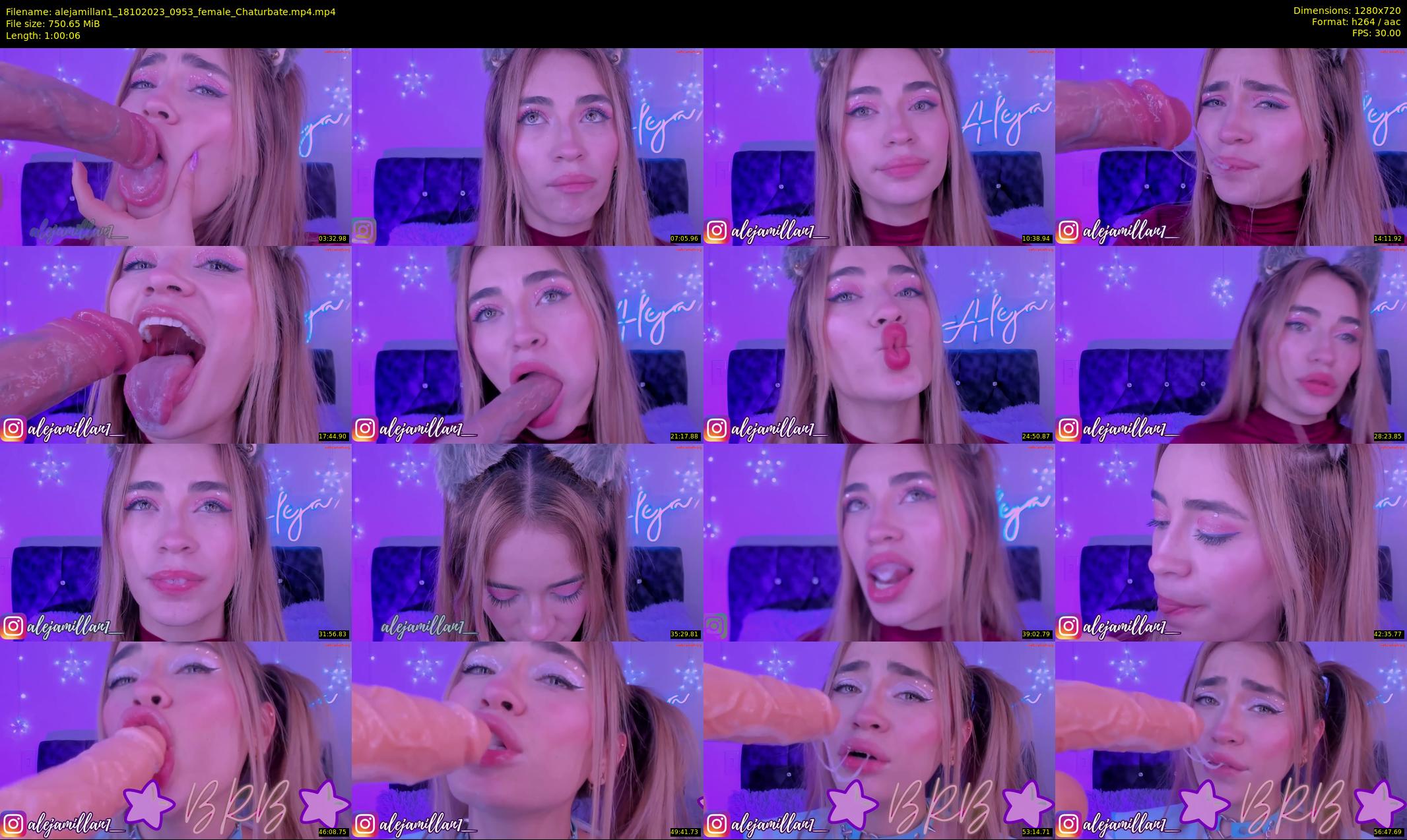 alejamillan1 — 61 minute Chaturbate female cam show recording, 720p, Oct 18, 2023