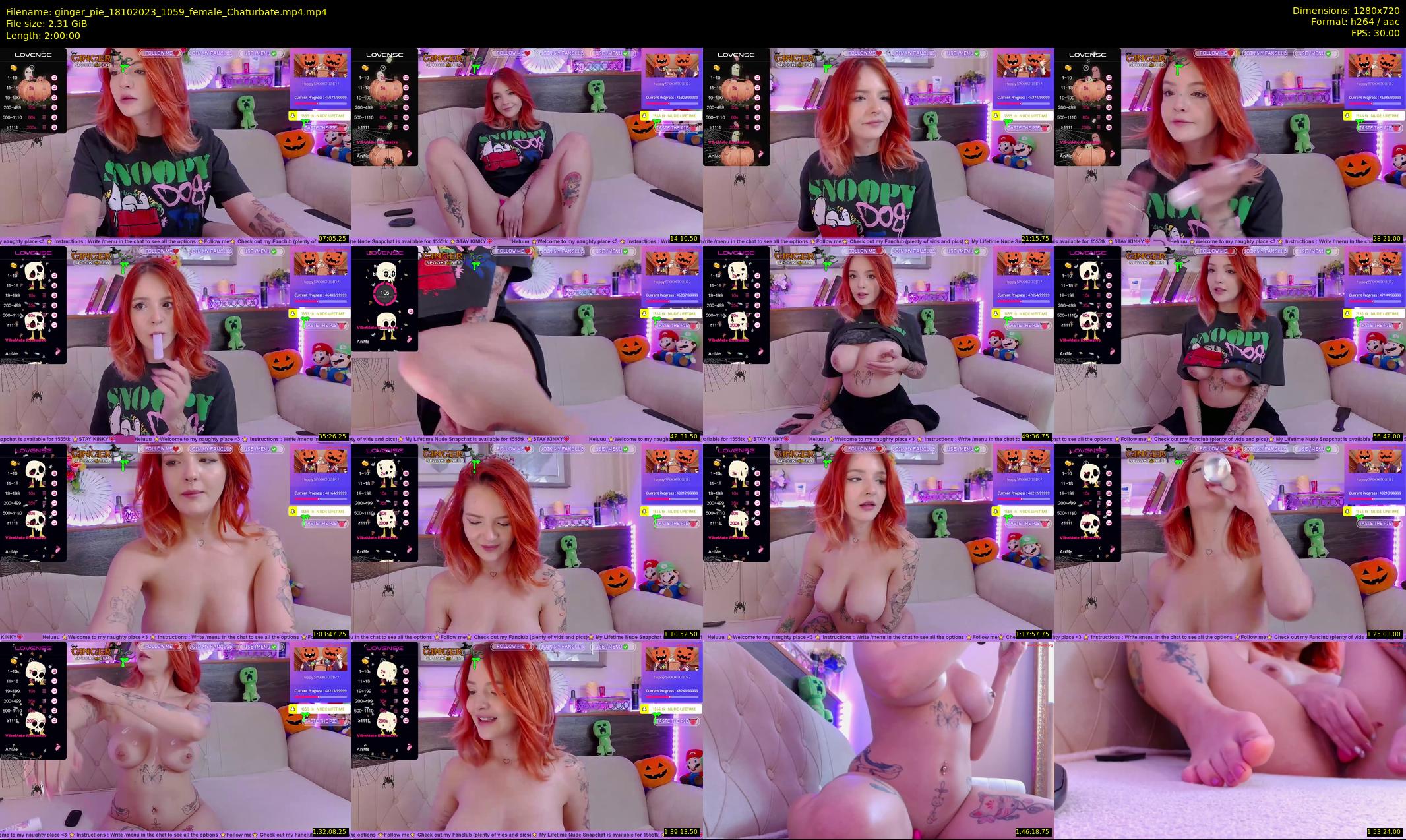 ginger_pie — 120 minute Chaturbate female cam show recording, 720p, Oct 18, 2023