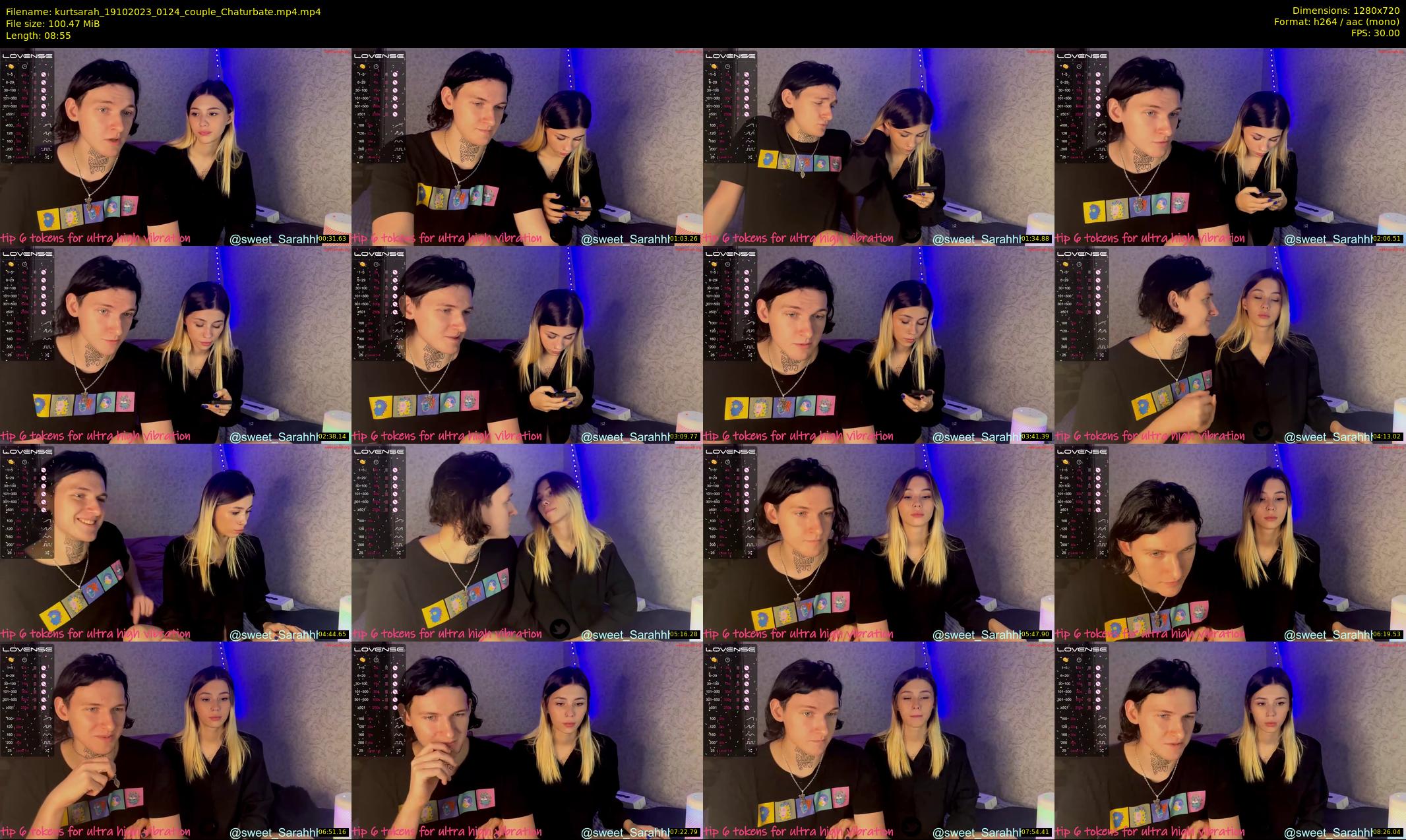 kurtsarah — 9 minute Chaturbate couple cam show recording, 720p, Oct 19, 2023