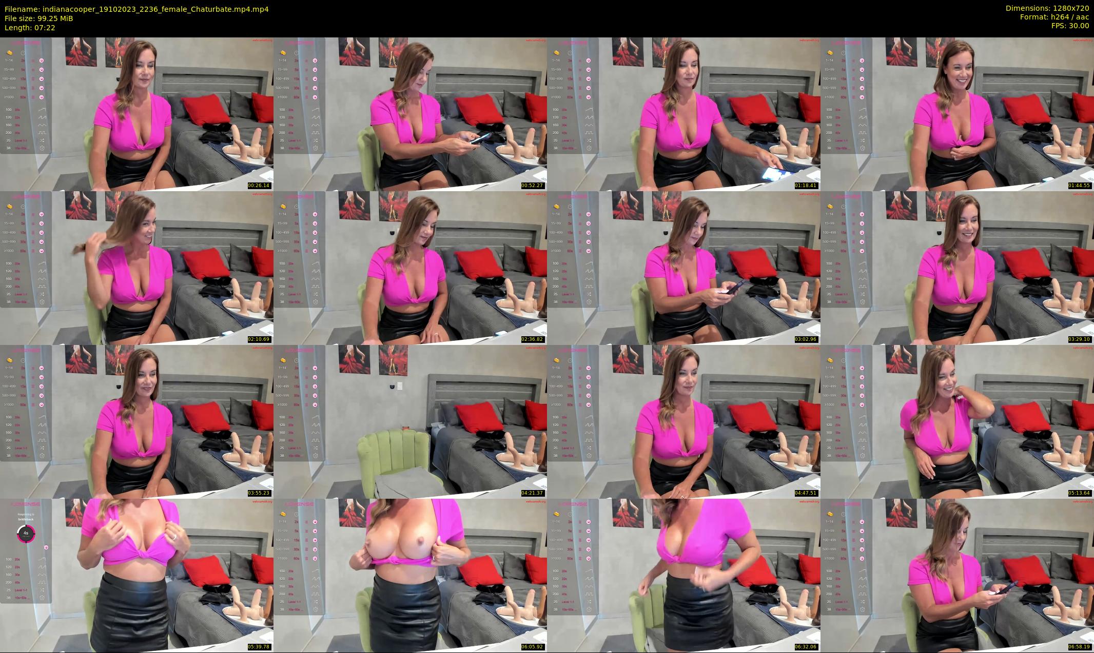 indianacooper — 8 minute Chaturbate female cam show recording, 720p, Oct 19, 2023