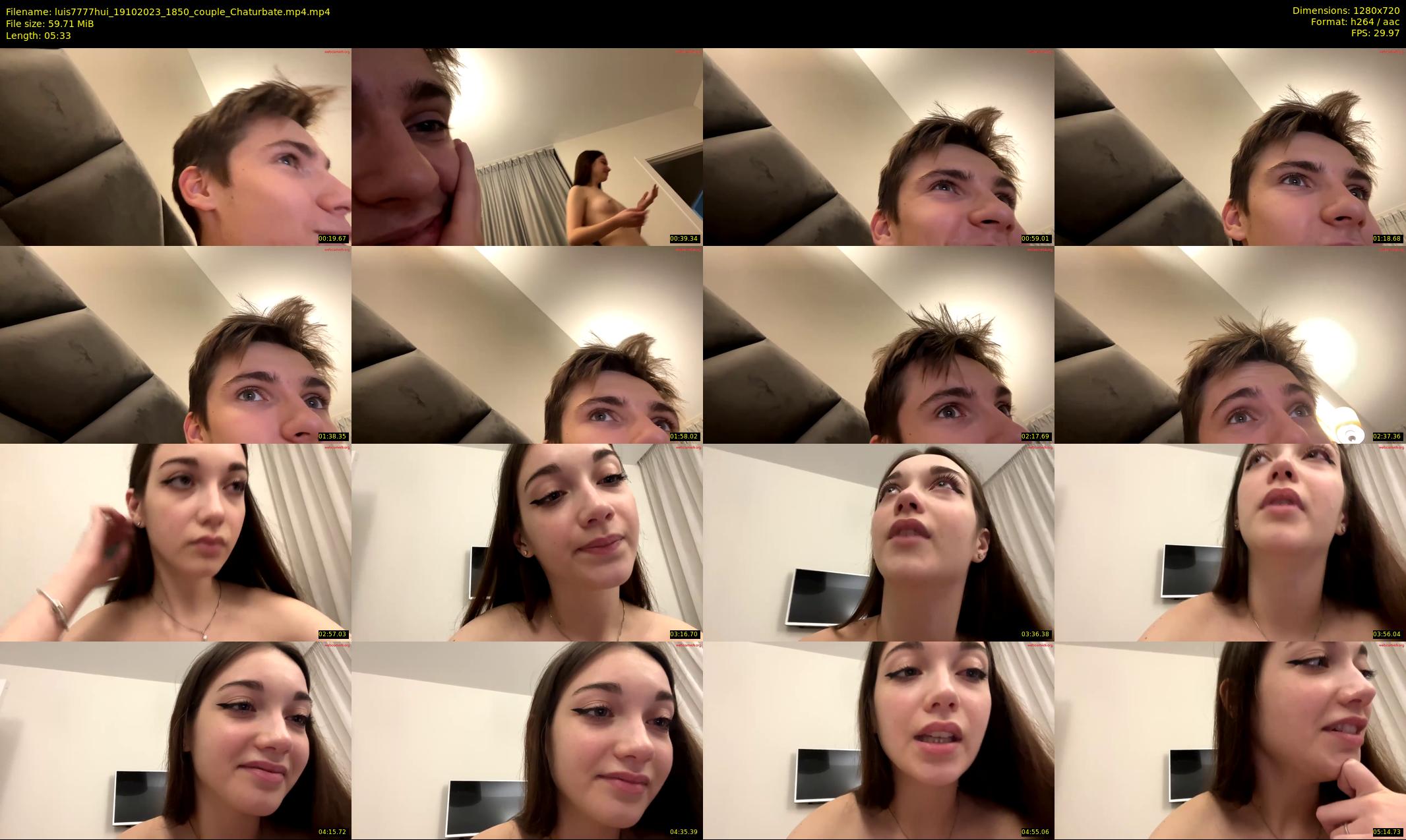 luis7777hui — 6 minute Chaturbate couple cam show recording, 720p, Oct 19, 2023
