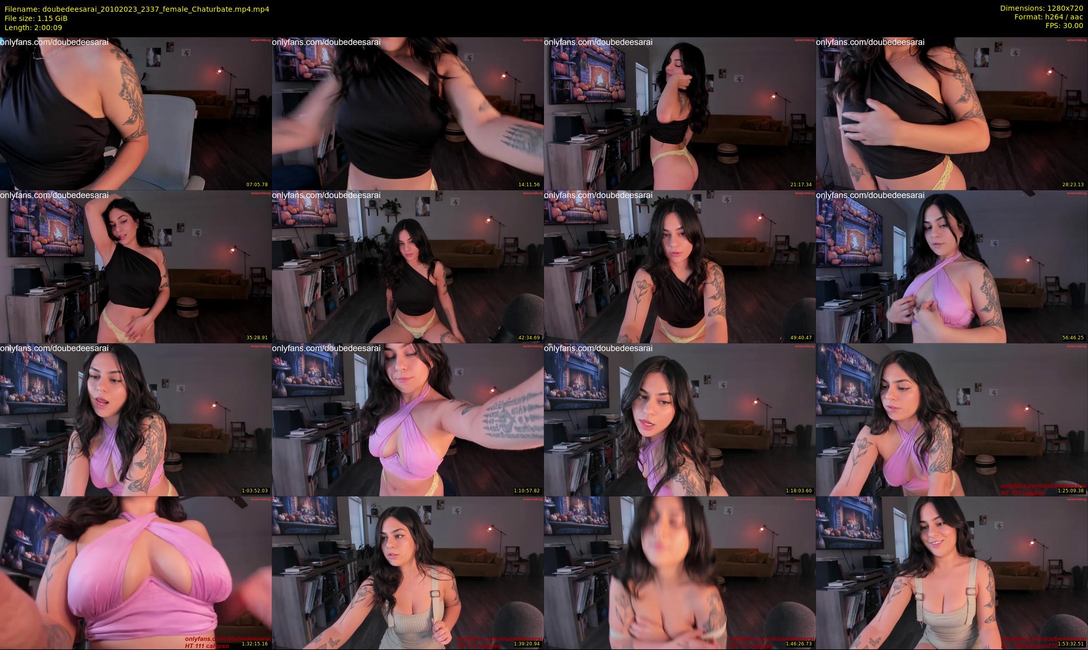 doubedeesarai — 121 minute Chaturbate female cam show recording, 720p, Oct 20, 2023