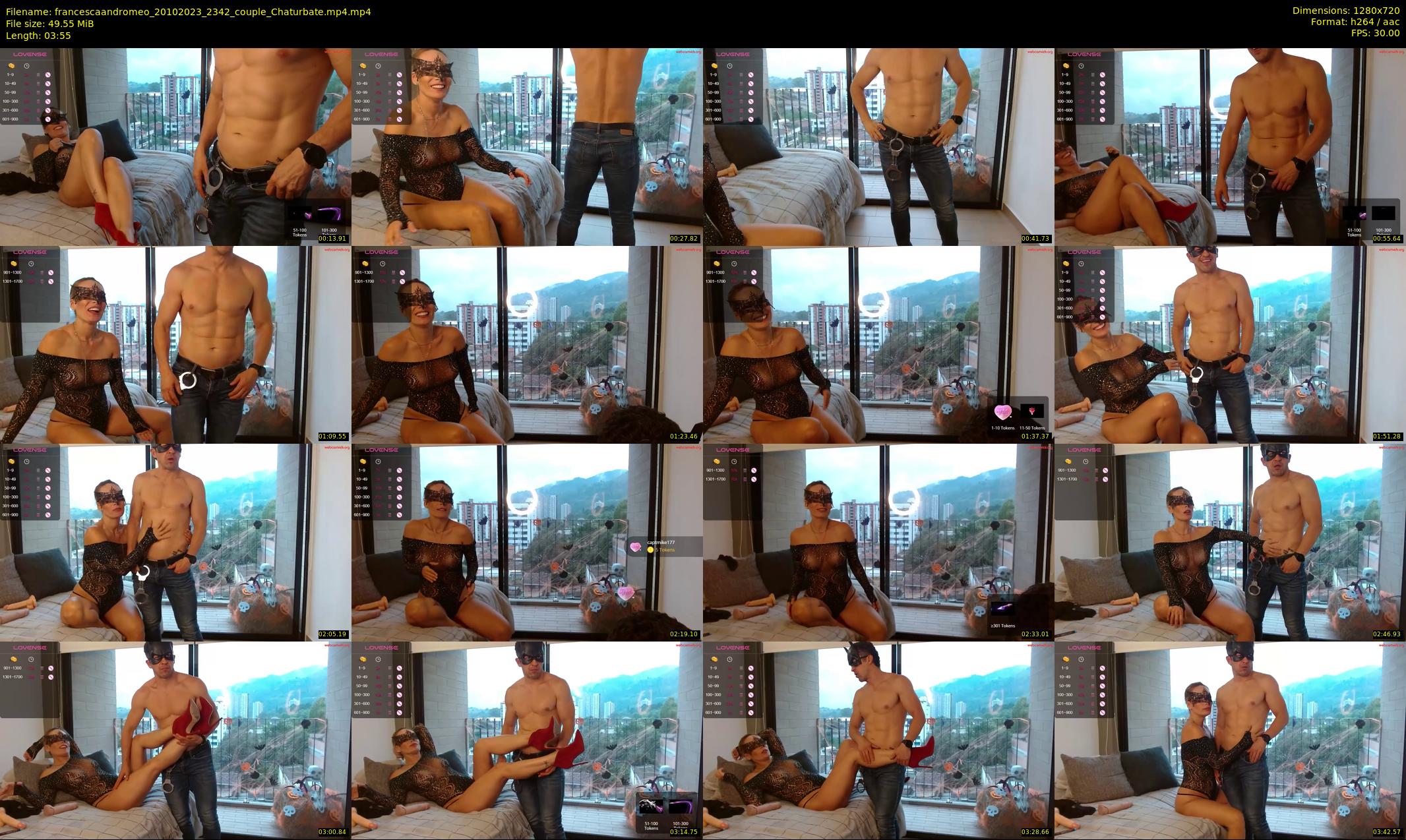 francescaandromeo — 4 minute Chaturbate couple cam show recording, 720p, Oct 20, 2023