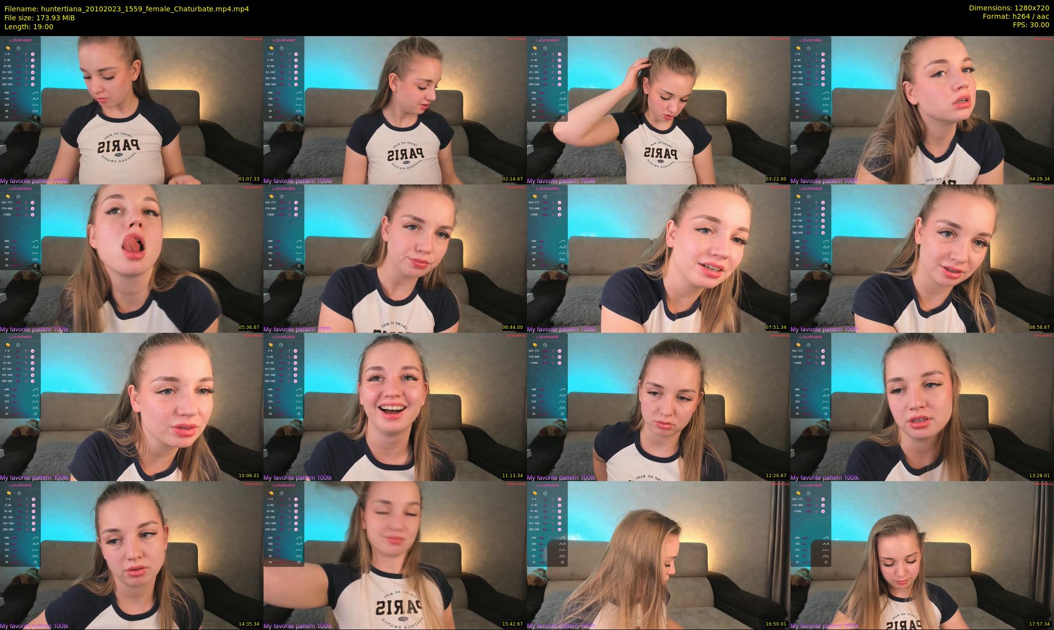 huntertiana — 19 minute Chaturbate female cam show recording, 720p, Oct 20, 2023