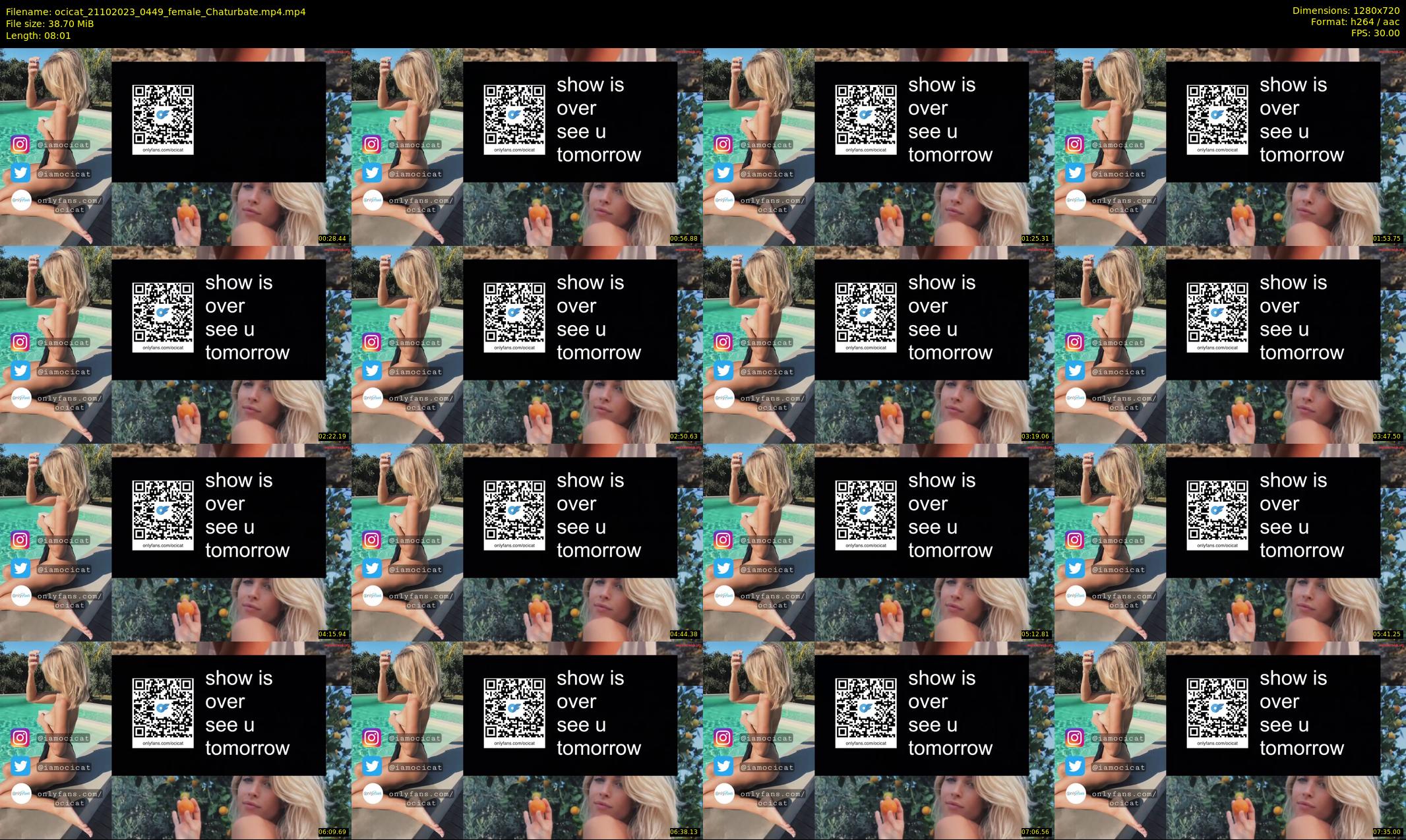 ocicat — 9 minute Chaturbate female cam show recording, 720p, Oct 21, 2023
