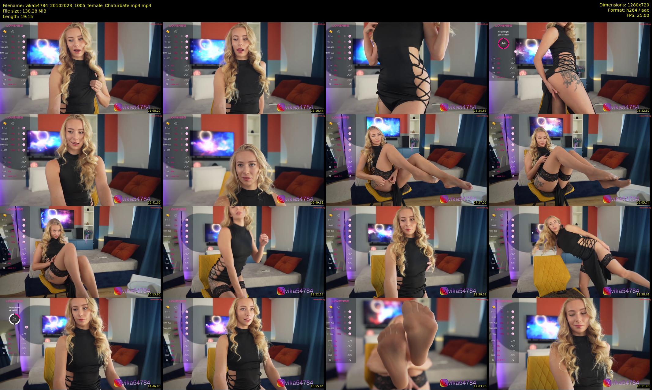 vika54784 — 20 minute Chaturbate female cam show recording, 720p, Oct 20, 2023