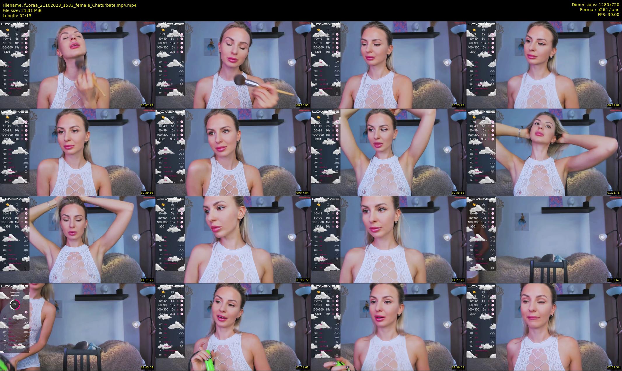 f1oraa — 3 minute Chaturbate female cam show recording, 720p, Oct 21, 2023