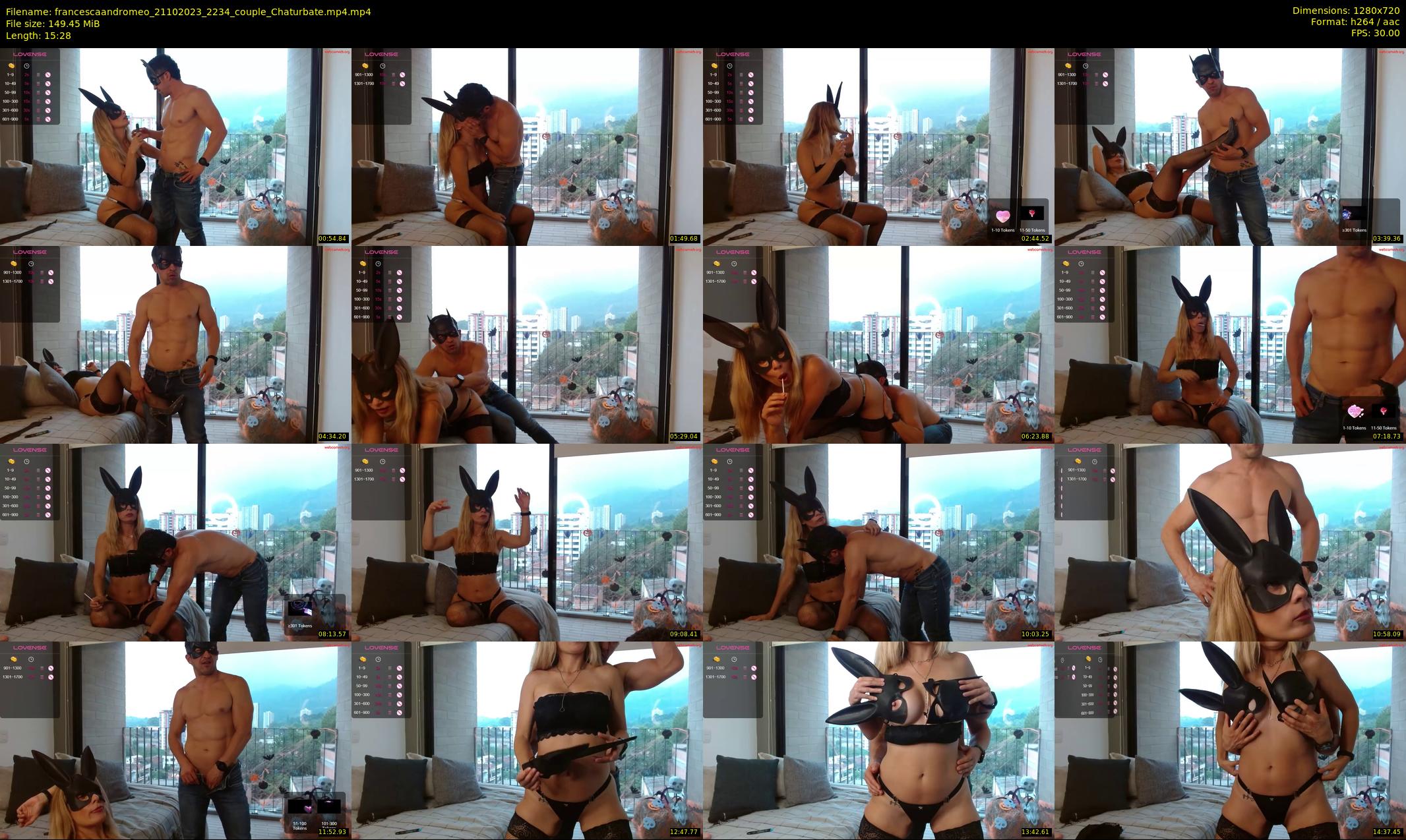 francescaandromeo — 16 minute Chaturbate couple cam show recording, 720p, Oct 21, 2023