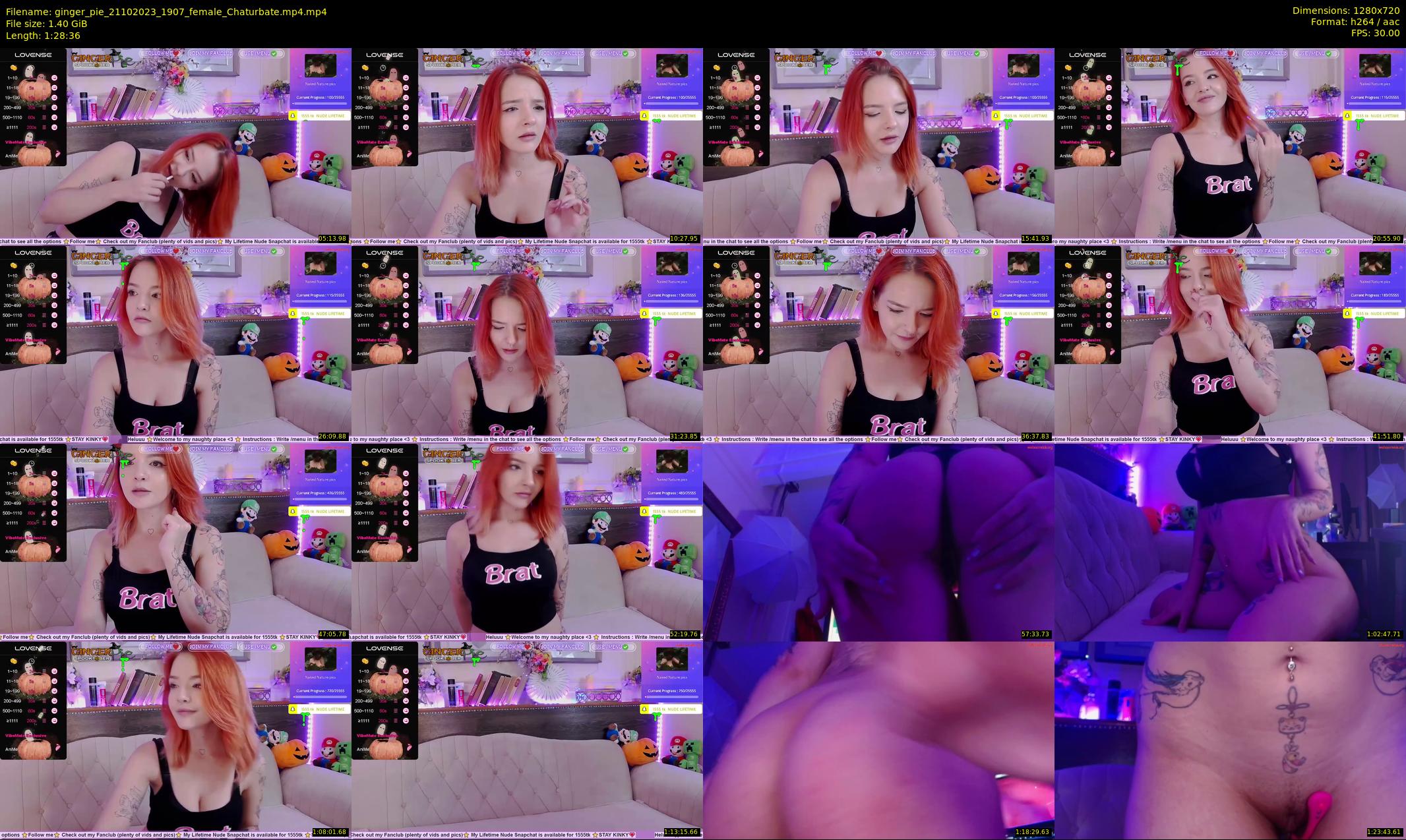ginger_pie — 89 minute Chaturbate female cam show recording, 720p, Oct 21, 2023