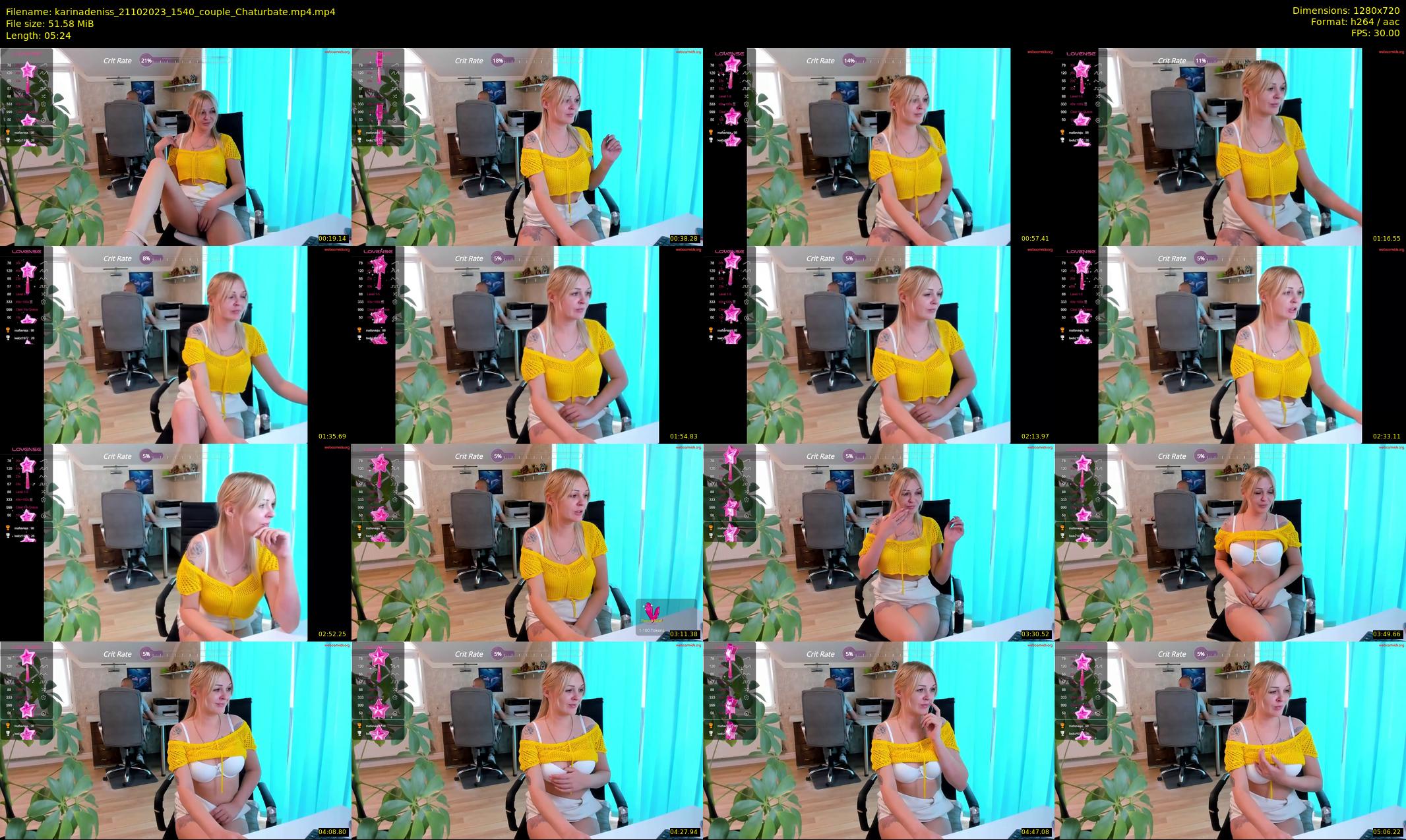 karinadeniss — 6 minute Chaturbate couple cam show recording, 720p, Oct 21, 2023