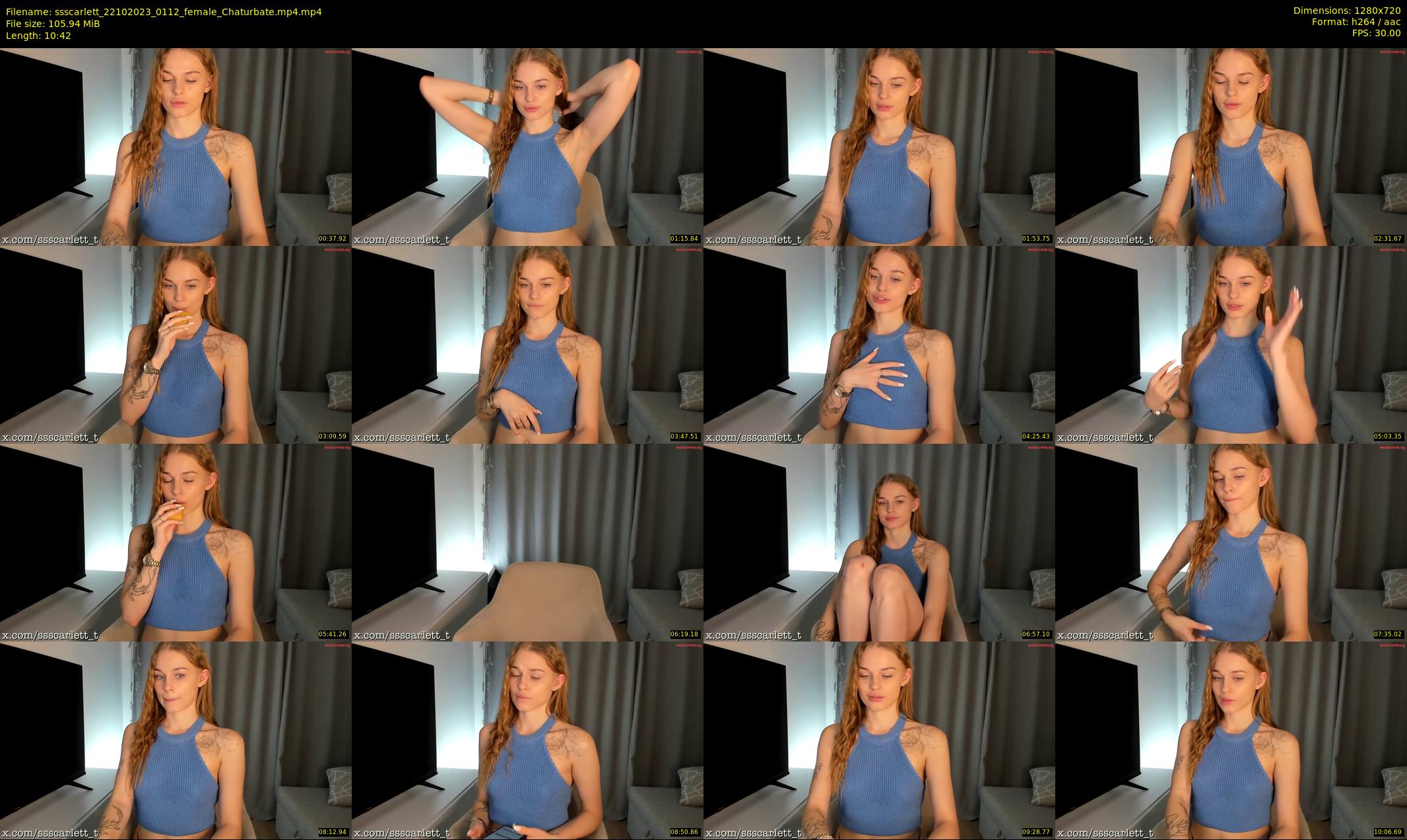 ssscarlett — 11 minute Chaturbate female cam show recording, 720p, Oct 22, 2023