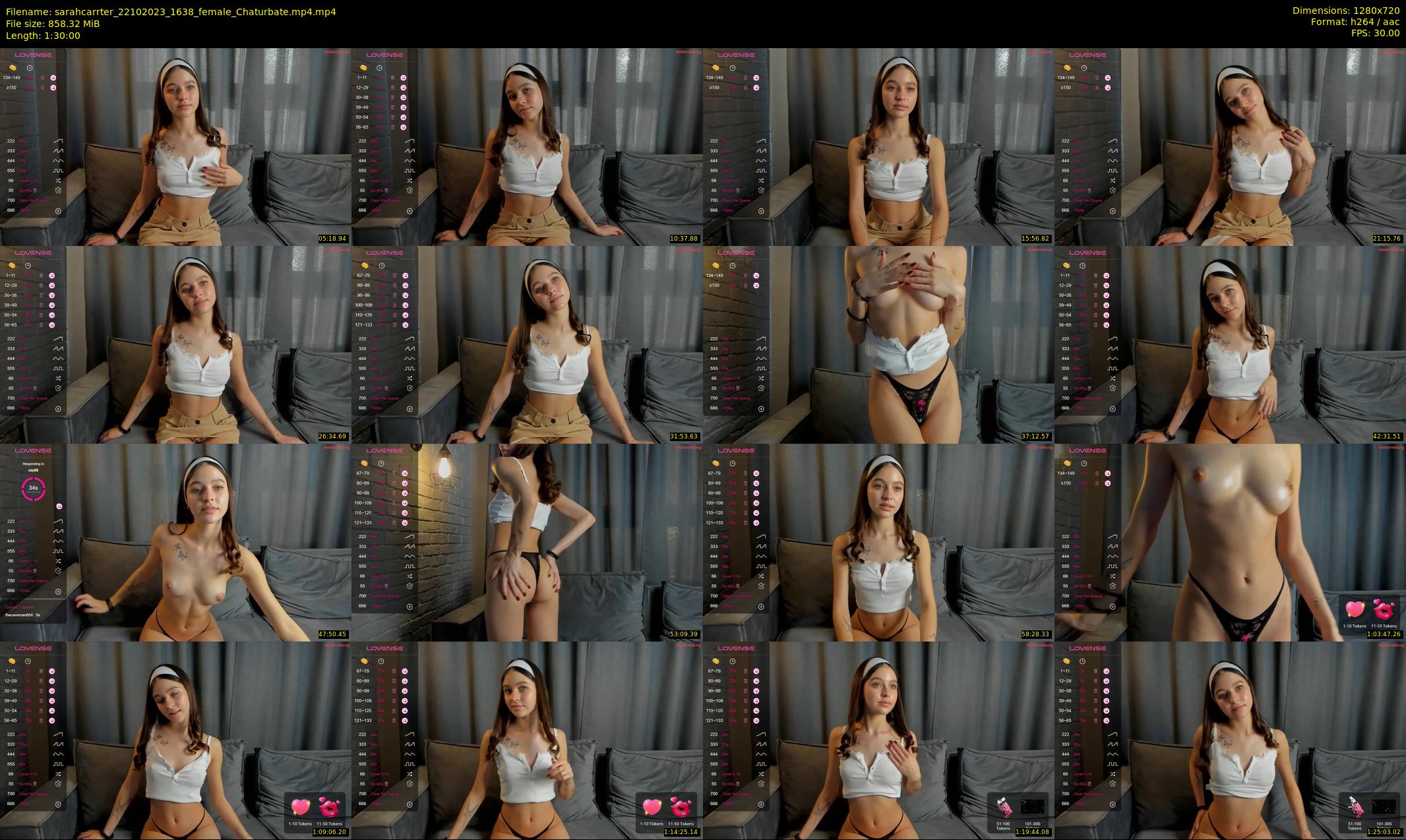 sarahcarrter — 90 minute Chaturbate female cam show recording, 720p, Oct 22, 2023
