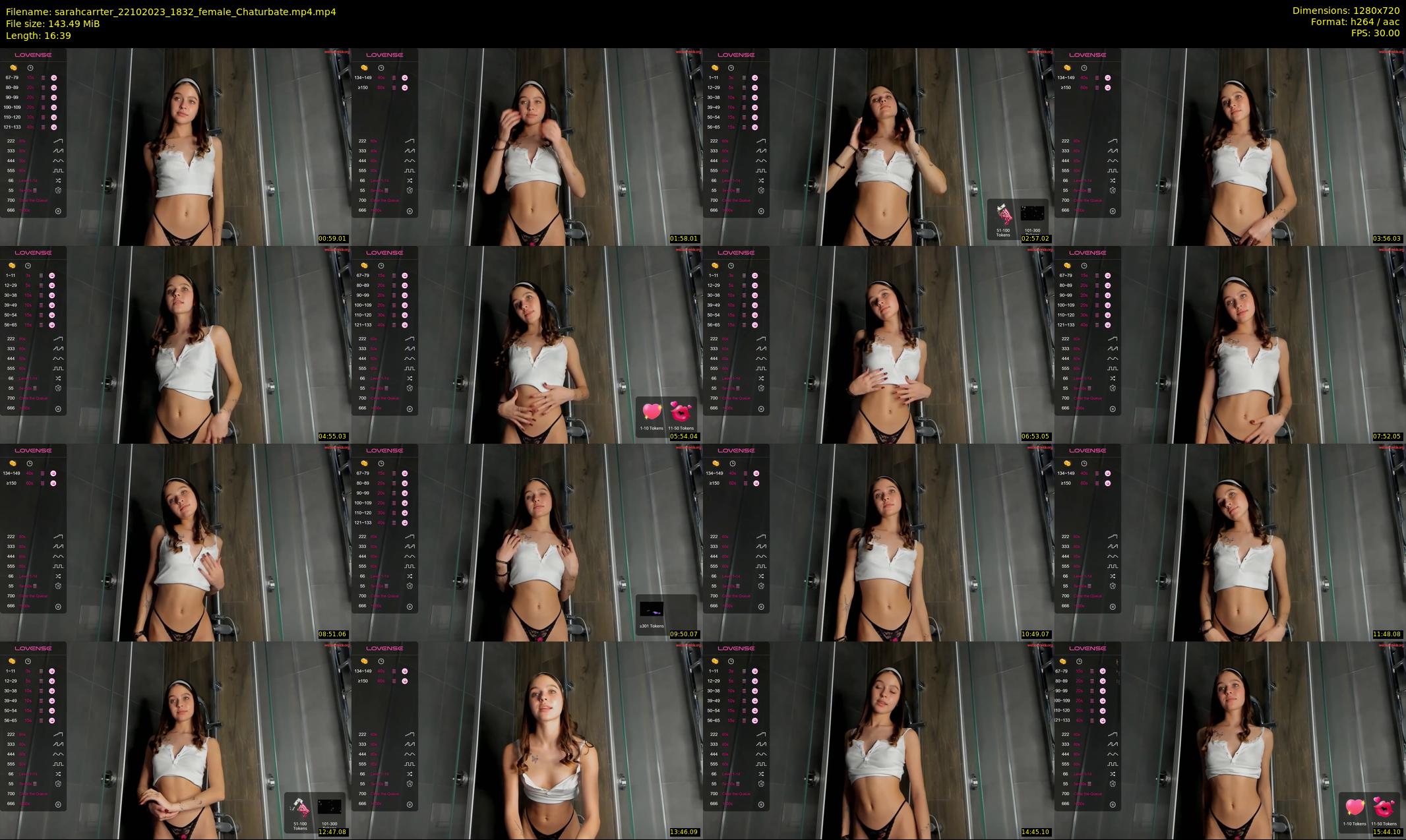 sarahcarrter — 17 minute Chaturbate female cam show recording, 720p, Oct 22, 2023