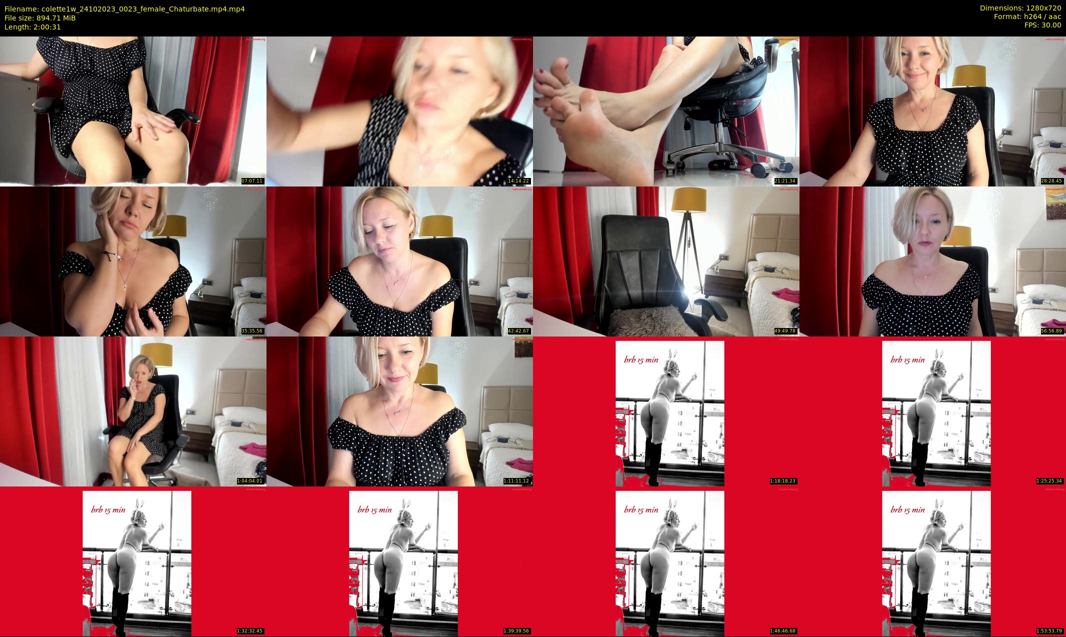 colette1w — 121 minute Chaturbate female cam show recording, 720p, Oct 24, 2023