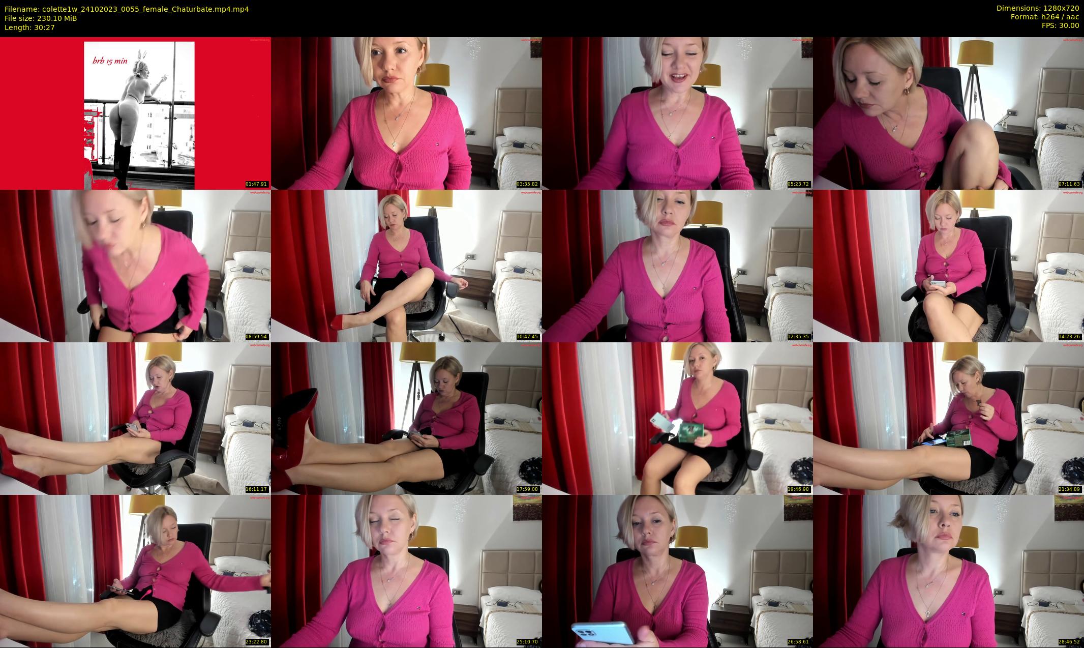 colette1w — 31 minute Chaturbate female cam show recording, 720p, Oct 24, 2023