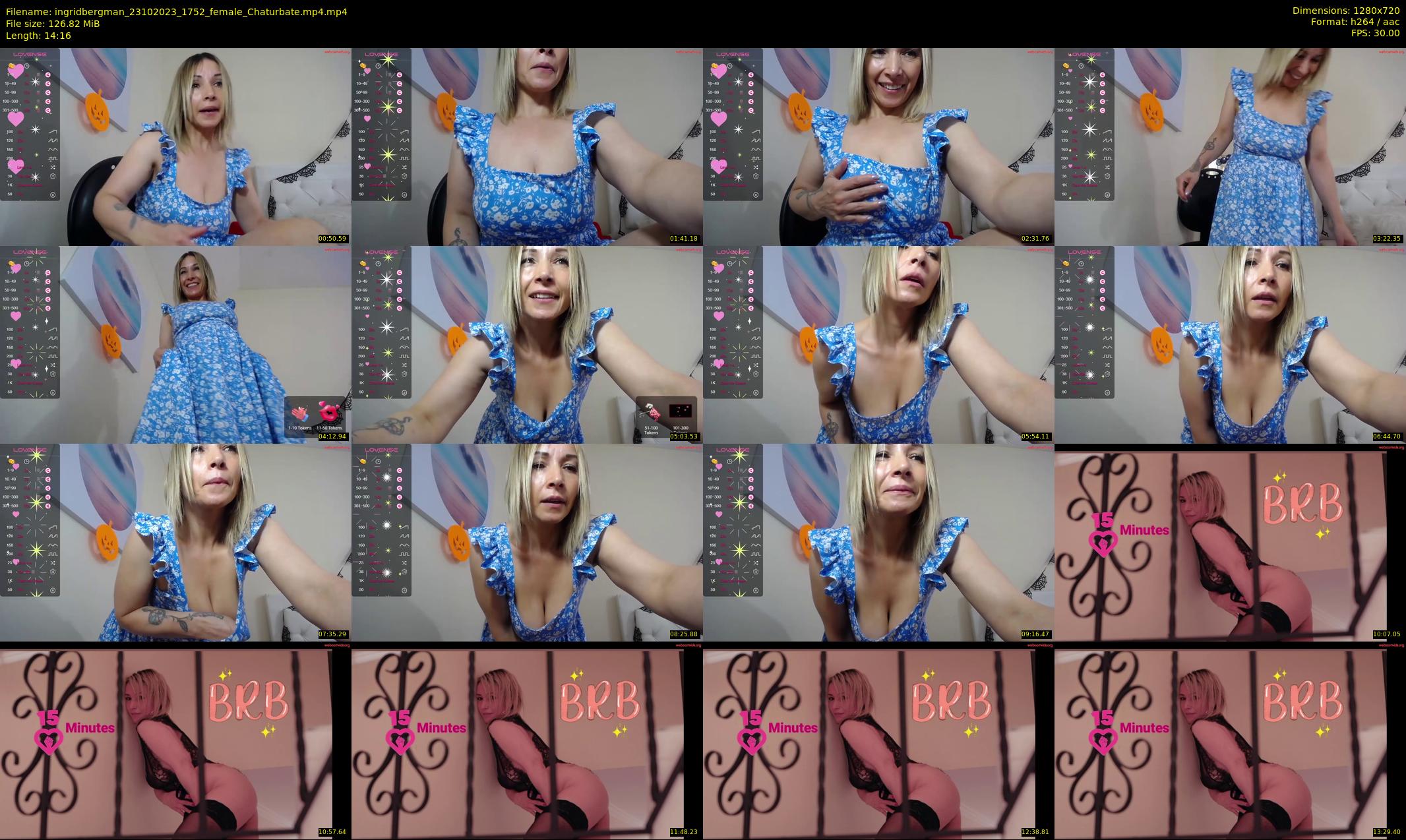 ingridbergman — 15 minute Chaturbate female cam show recording, 720p, Oct 23, 2023